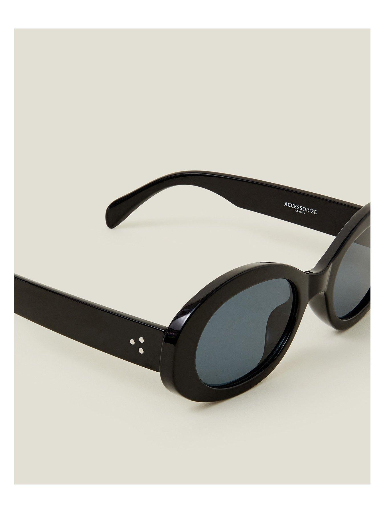 Image 3 of 3 of Accessorize Solid Bubble Frame Sunglasses  - Black