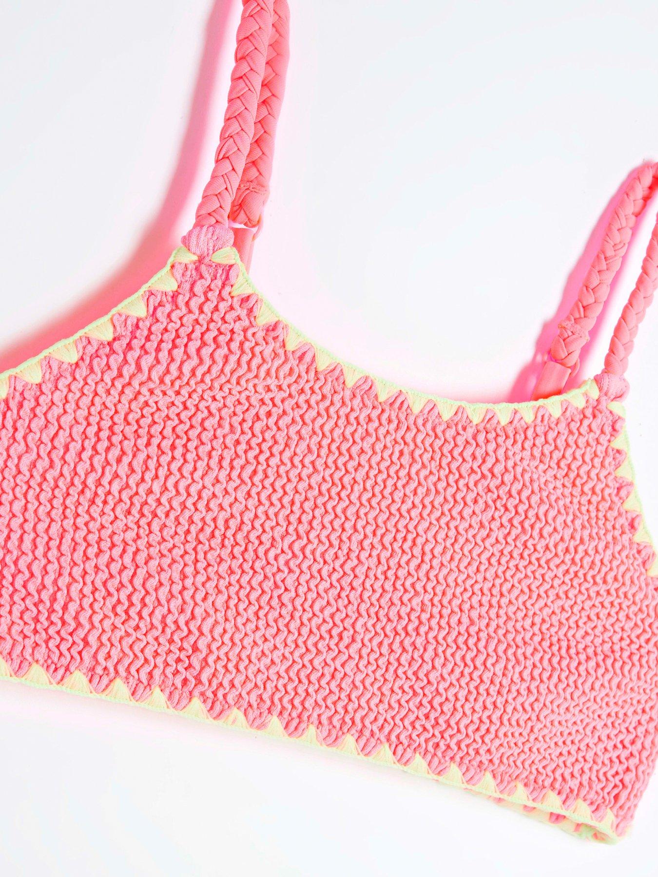Image 3 of 4 of River Island Girls Textured Bikini Set 2 Pack - Multi