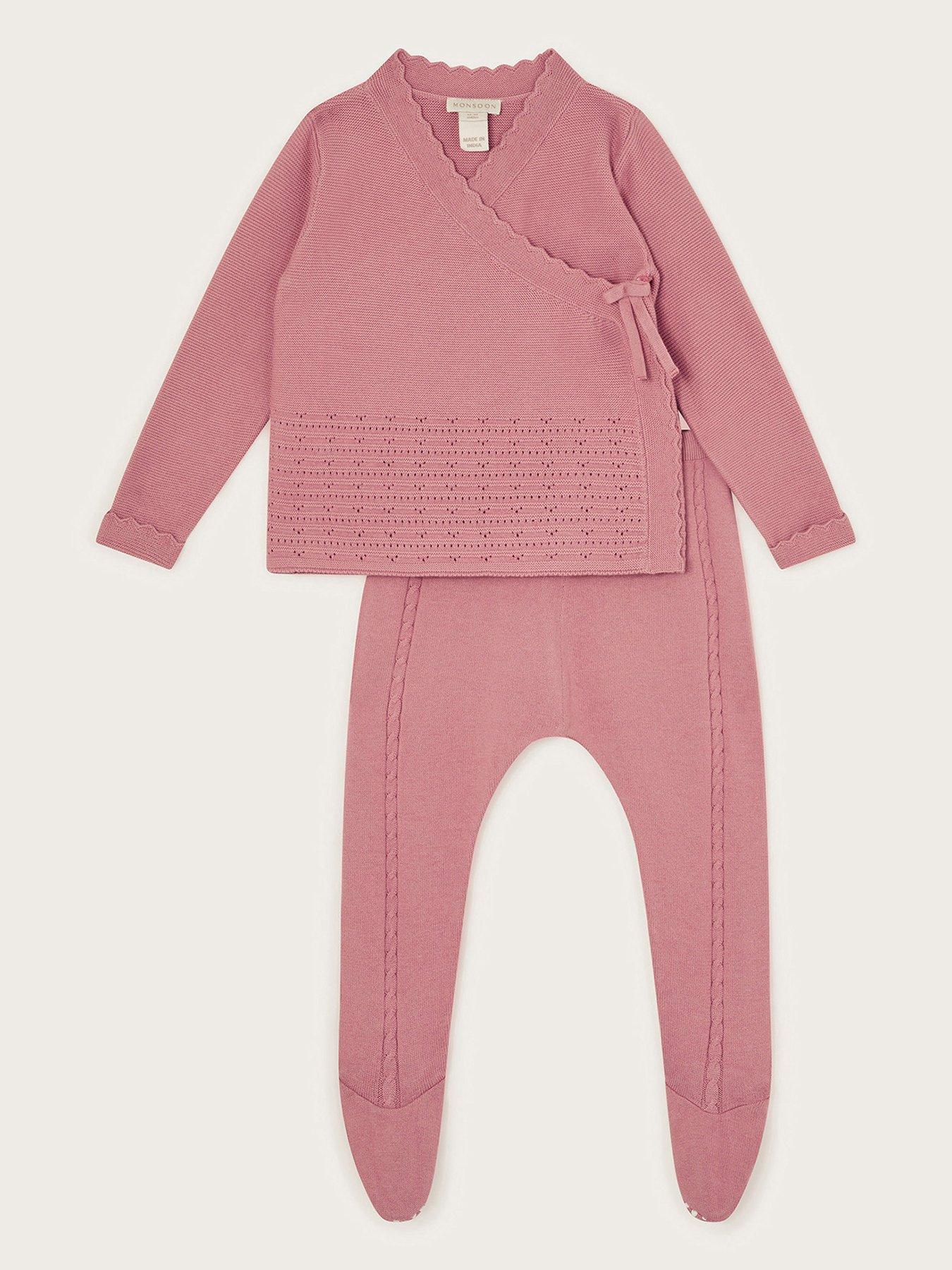 undefined Baby Girls Pink Knitted Set - Pink