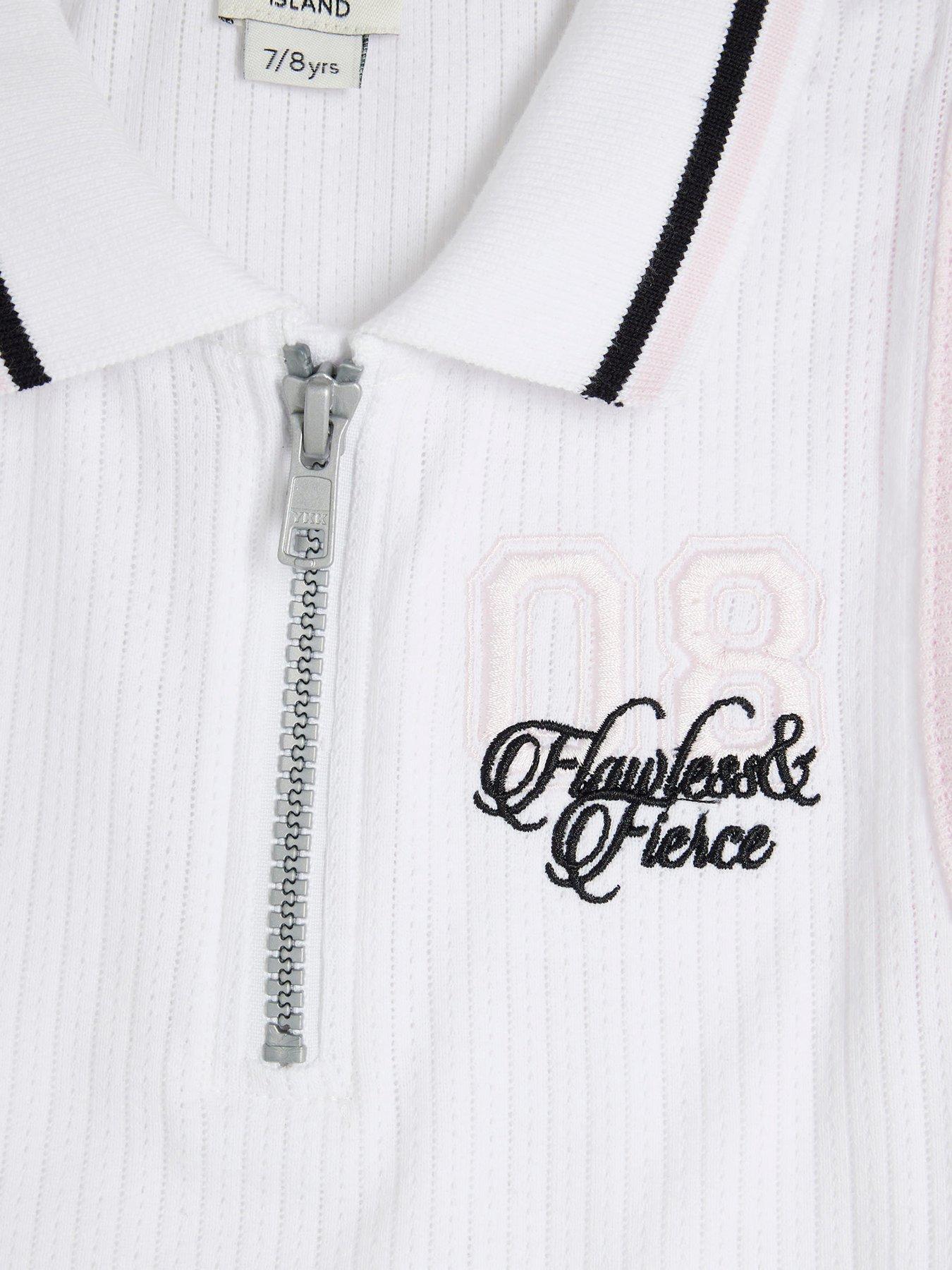 Image 5 of 5 of River Island Girls Graffiti Sleeveless Polo Set - Black