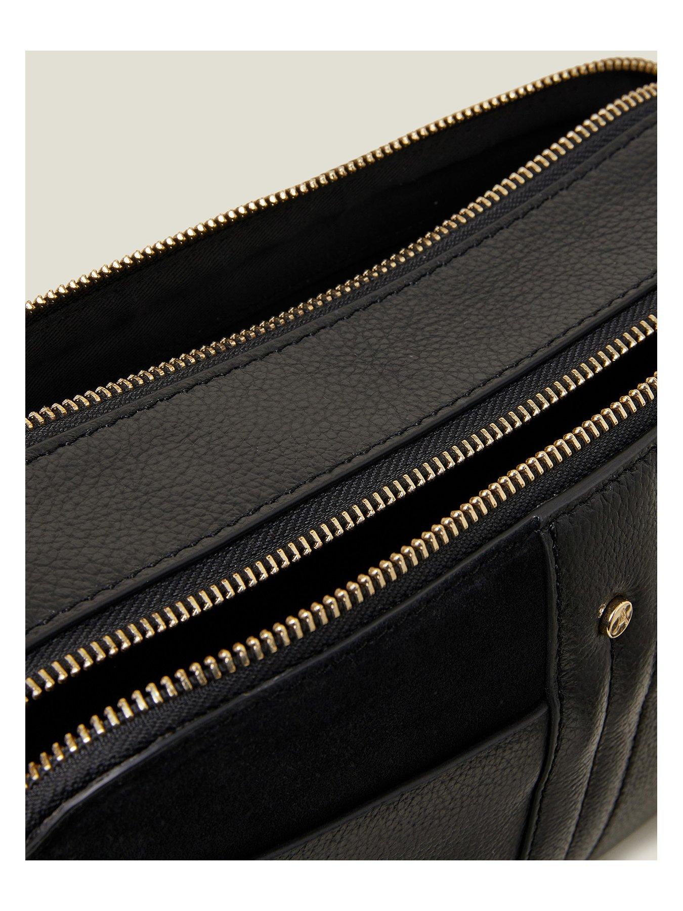 ZIP TOP CLUTCH CROSS BODY LUXE BLACK main image 1
