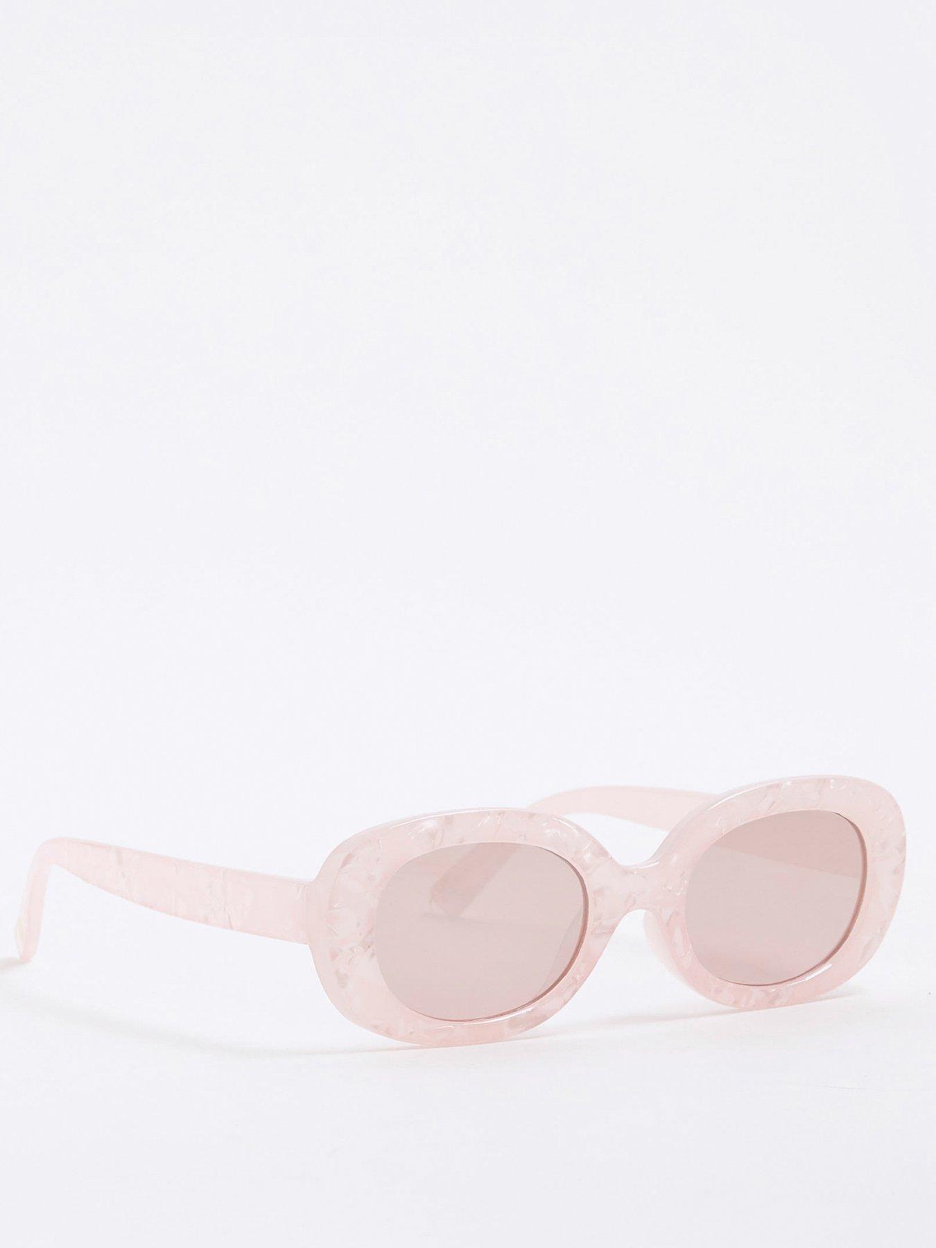 Image 2 of 4 of River Island Girls Pearlised Oval Sunglasses - Pink