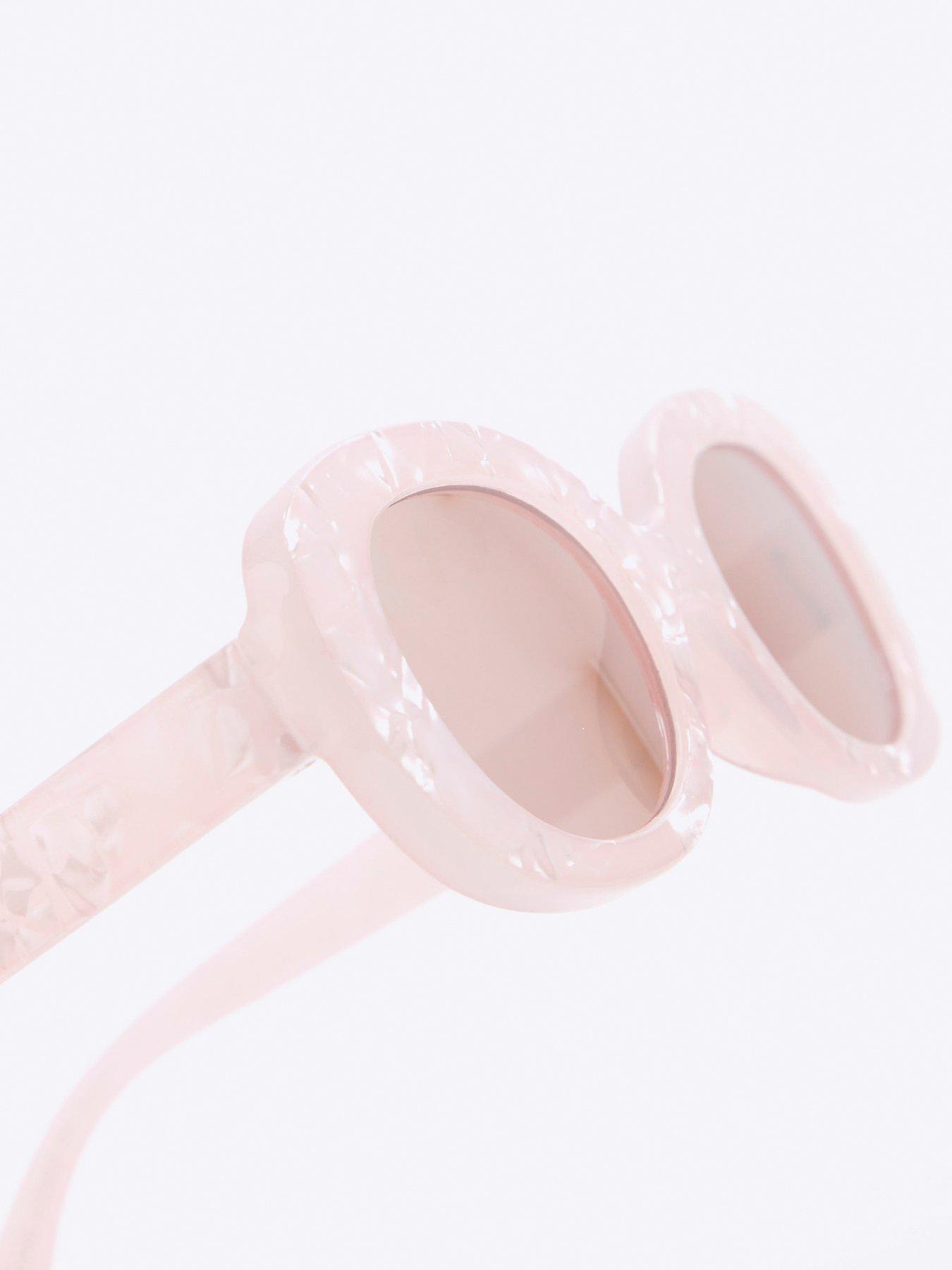 Image 3 of 4 of River Island Girls Pearlised Oval Sunglasses - Pink