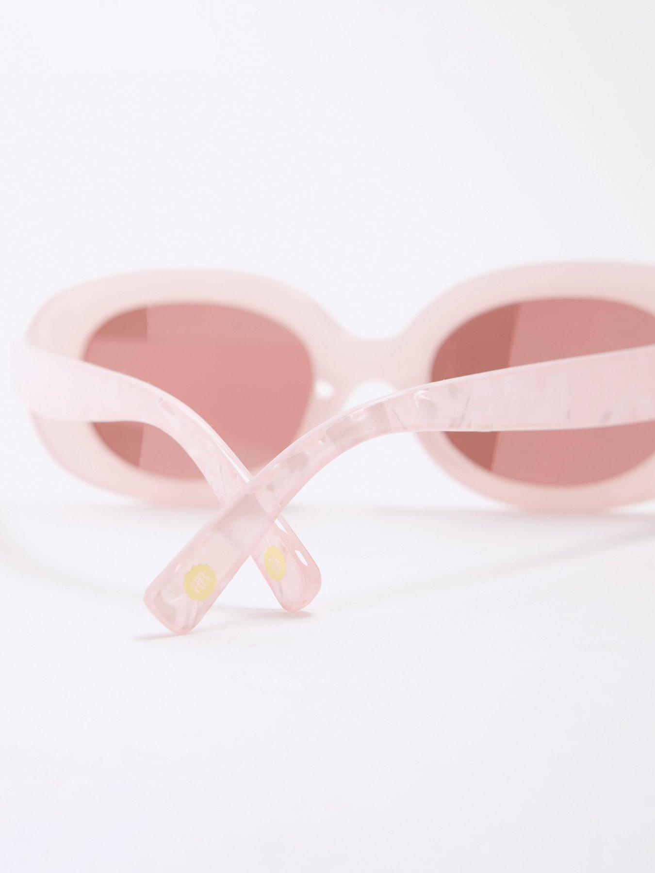 Image 4 of 4 of River Island Girls Pearlised Oval Sunglasses - Pink
