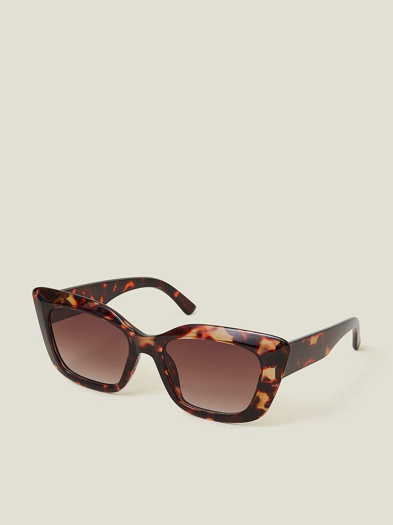 undefined Tort Crystal Pointy Cateye Sunglasses - Tortoise Shell