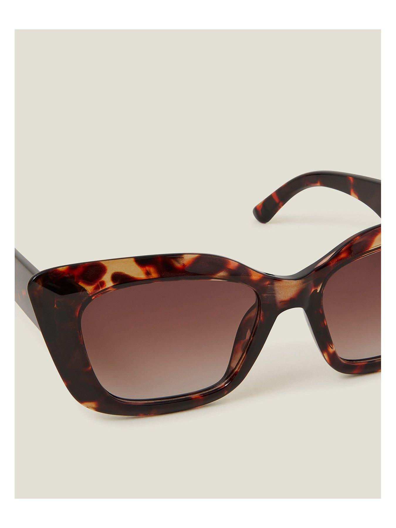 Image 3 of 3 of Accessorize Tort Crystal Pointy Cateye Sunglasses - Tortoise Shell