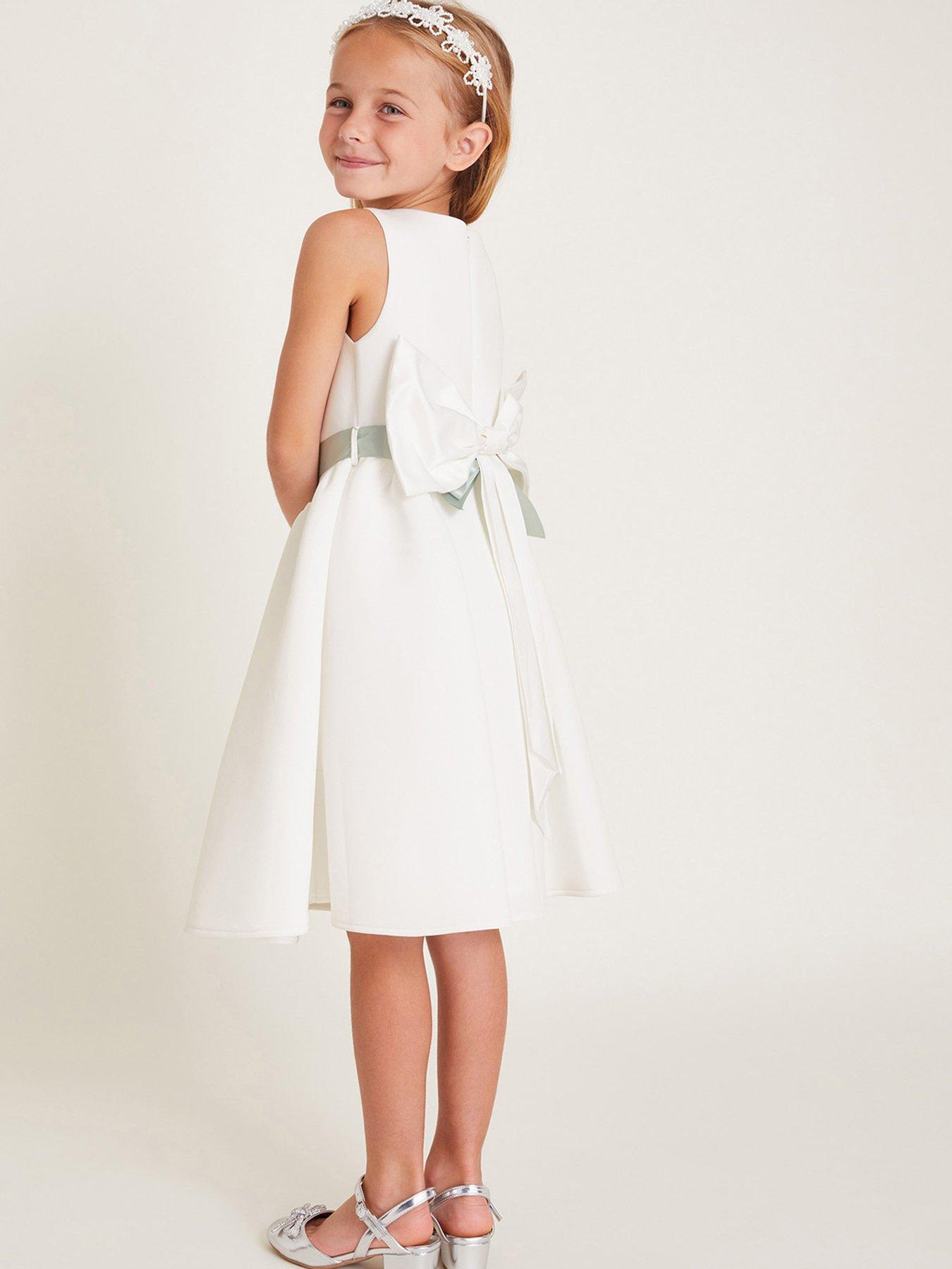 Monsoon Girls Molly Scuba Bridesmaid Dress Ivory Very