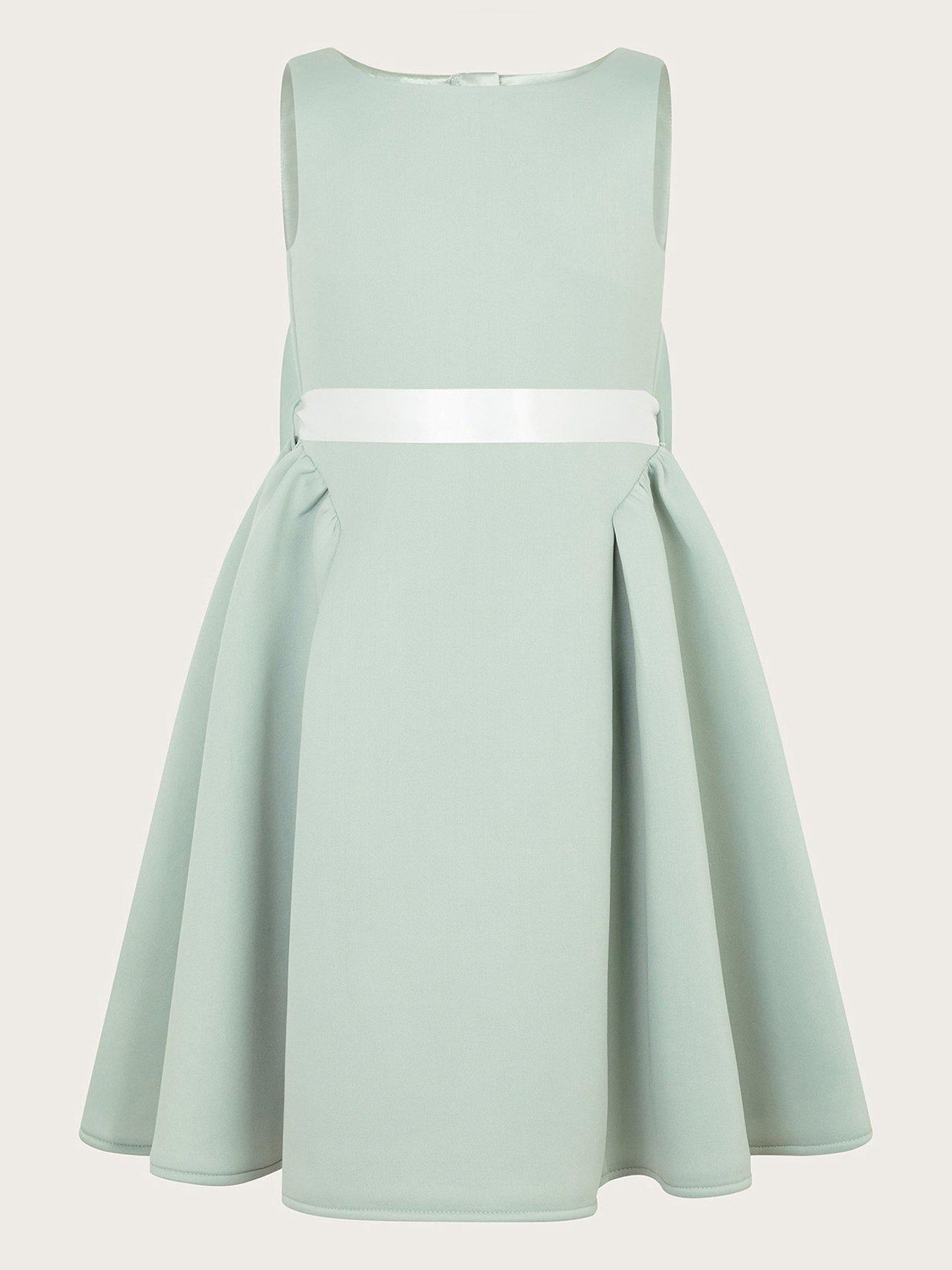 Monsoon Girls Molly Scuba Bridesmaid Dress - Light Green | Very