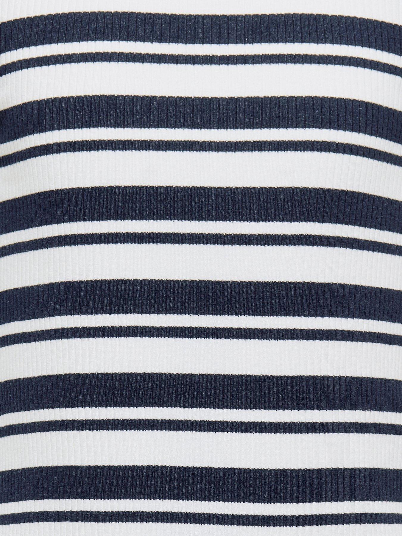Image 3 of 3 of Only Kids Girls Stripe Bodycon Midi Dress - Navy