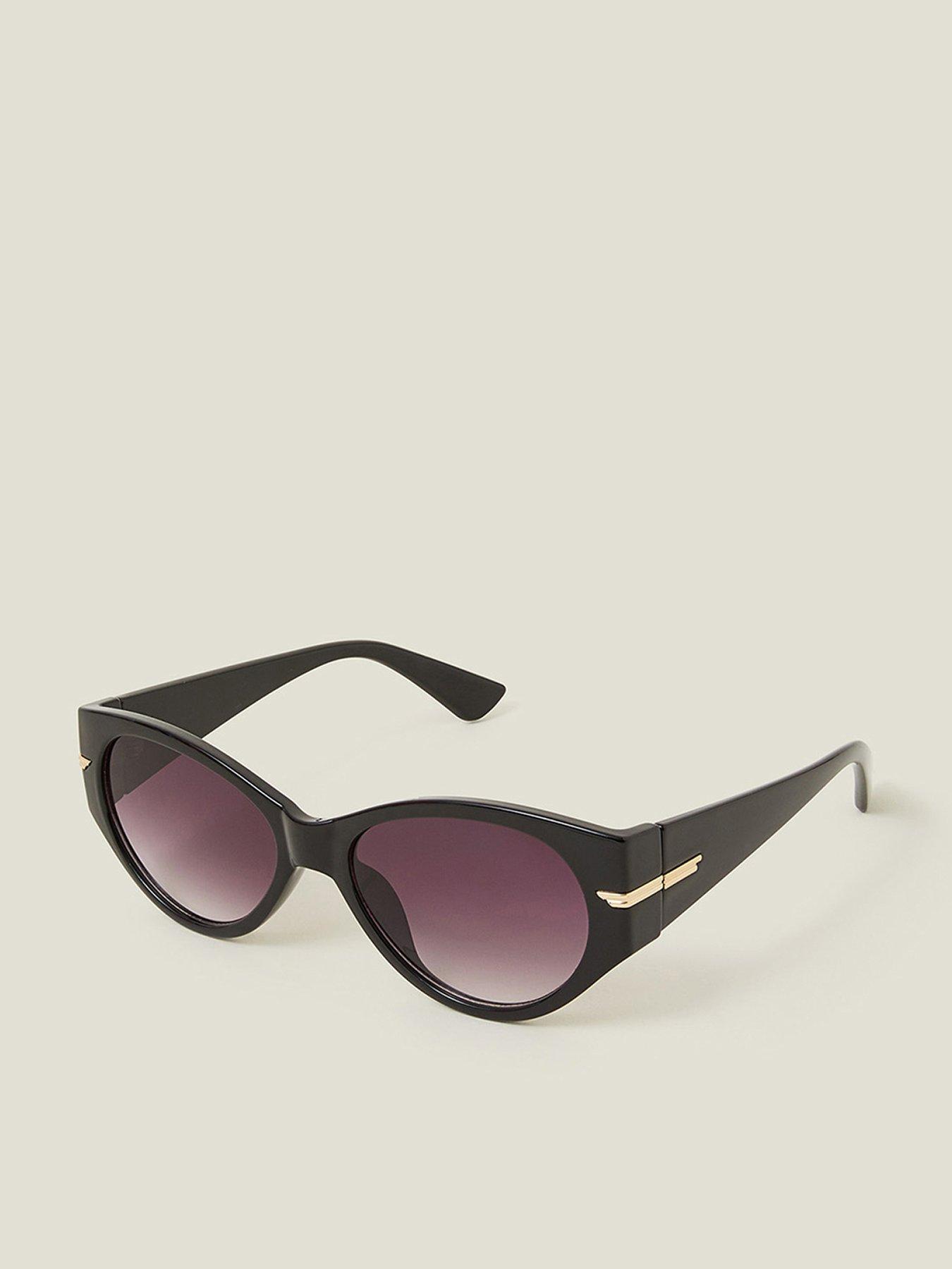 undefined Black Metal Detail Sunglasses - Black