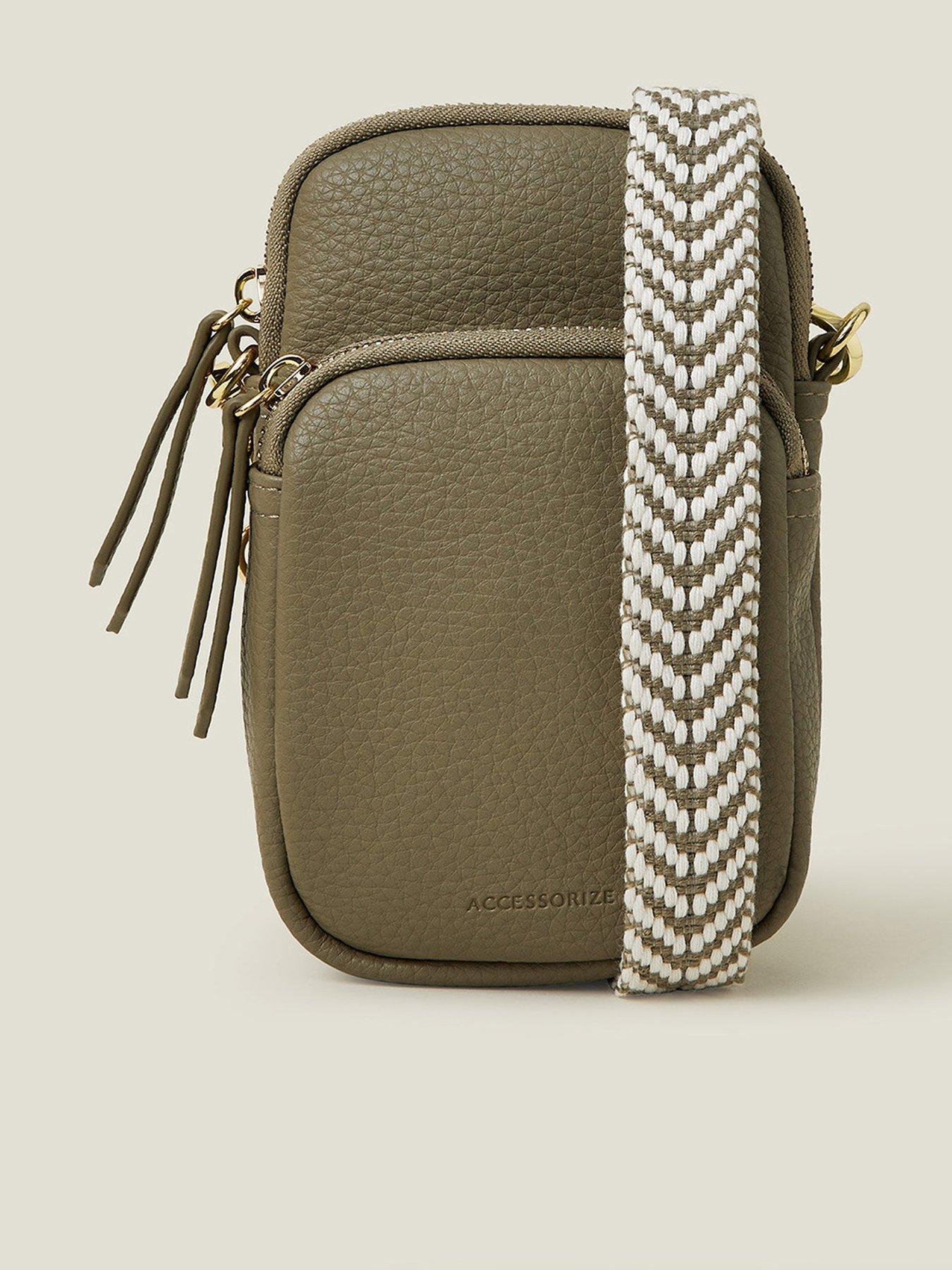 undefined Webbing Strap Phone Bag - Khaki