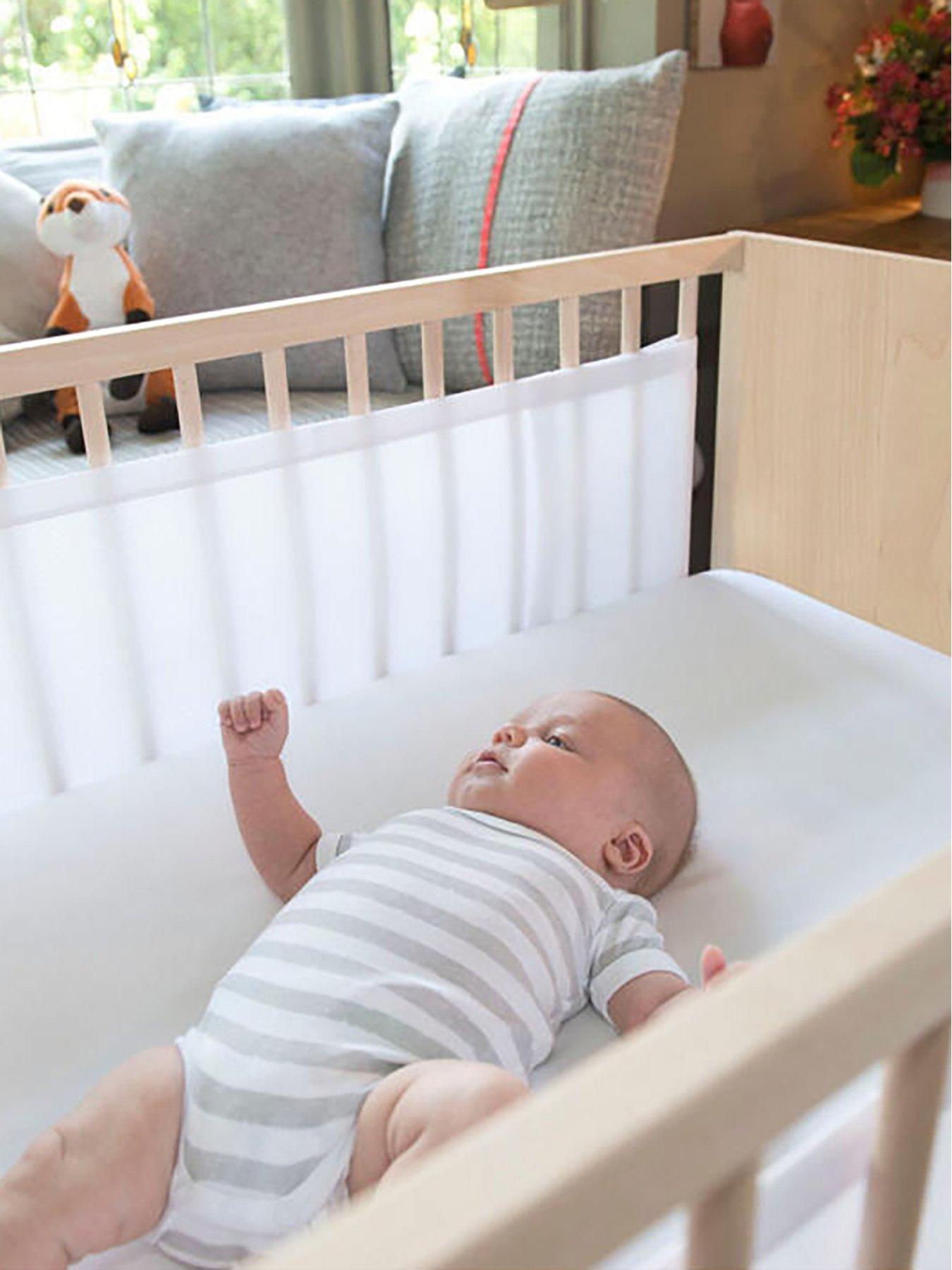 The Little Linen Company Airwrap Mesh 2 Sided Cot Liner, White