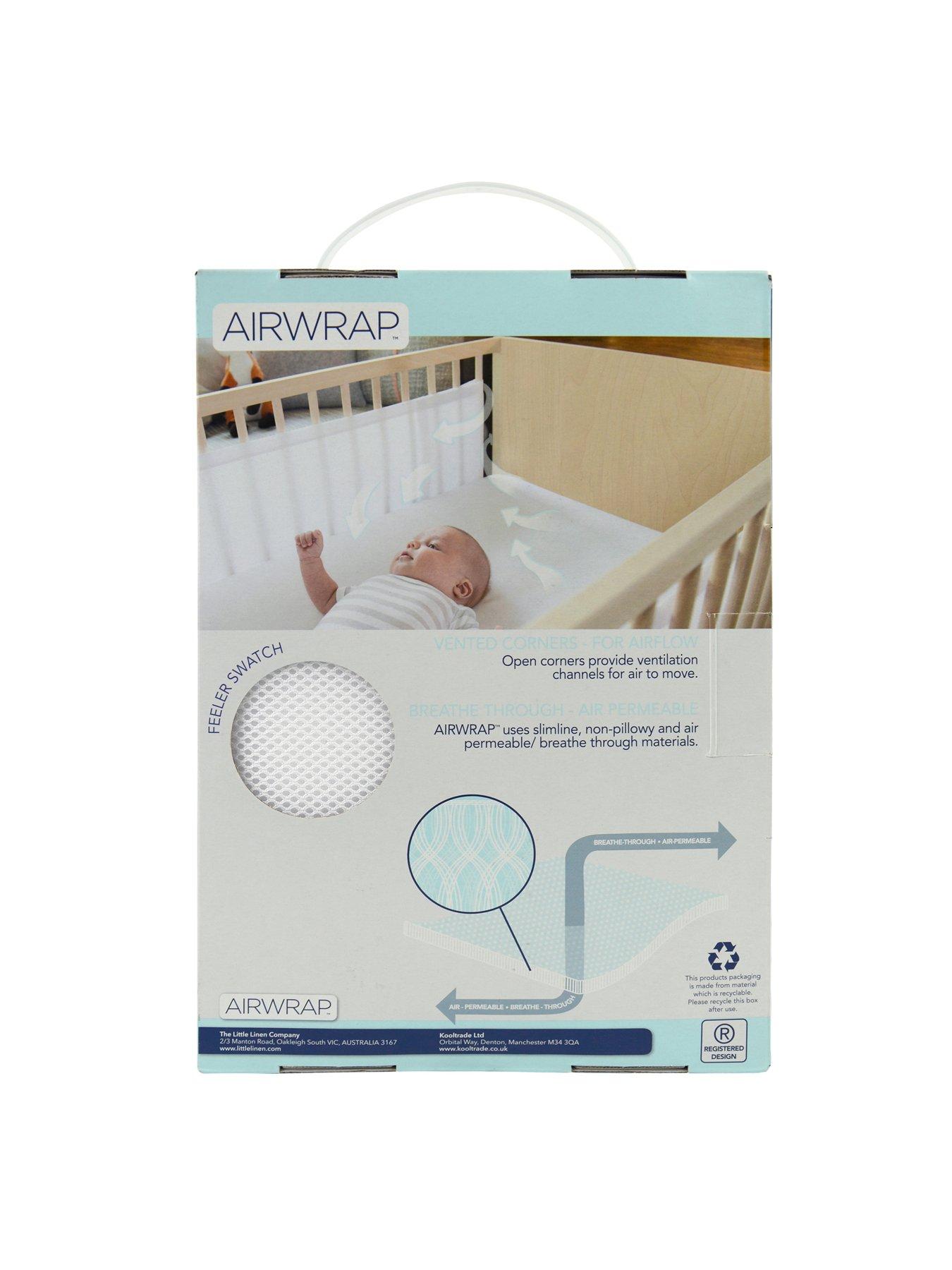 Image 4 of 6 of The Little Linen Company Airwrap Mesh 2 Sided Cot Liner,  White