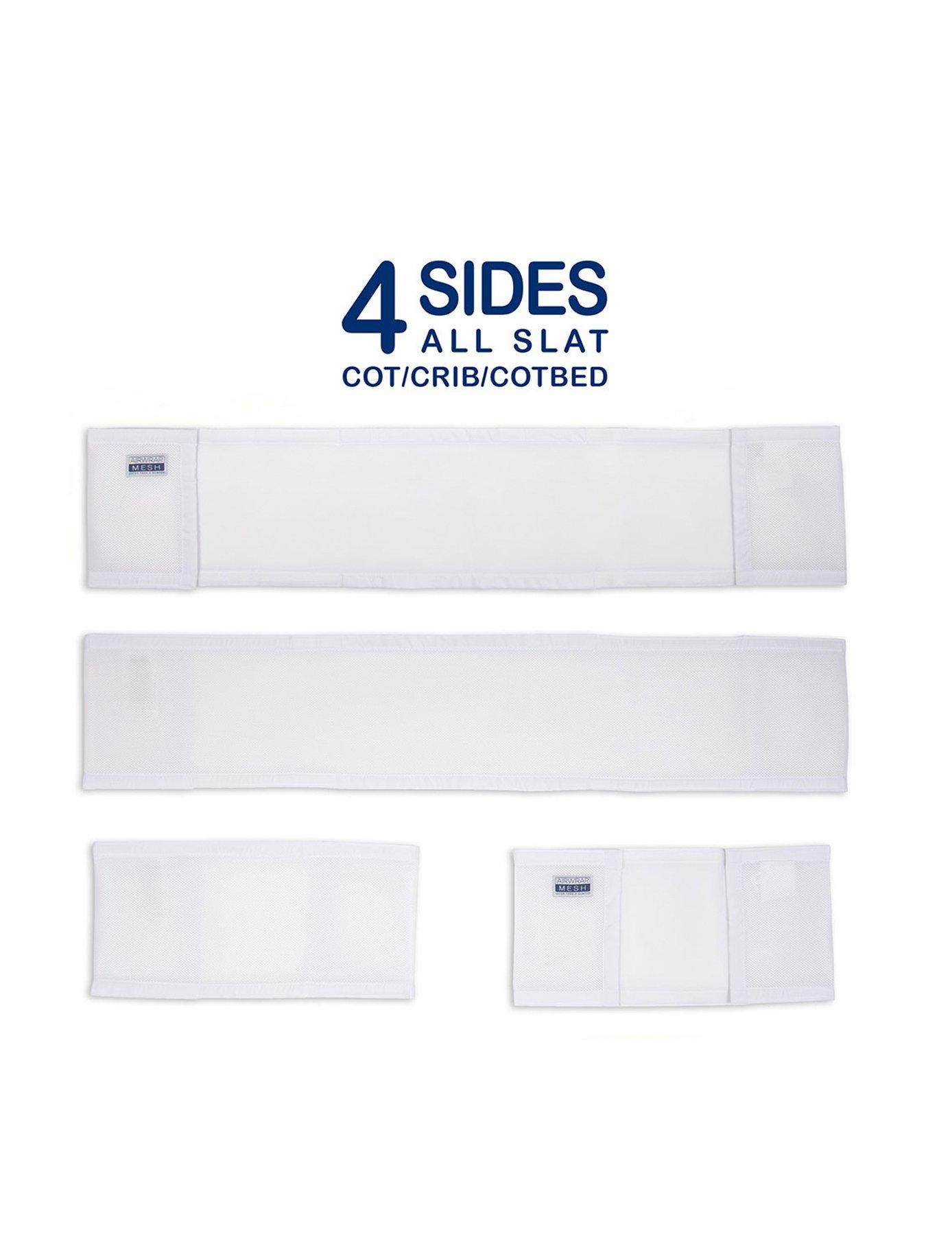 Image 5 of 6 of The Little Linen Company Airwrap Mesh 4 Sided Cot Liner , White