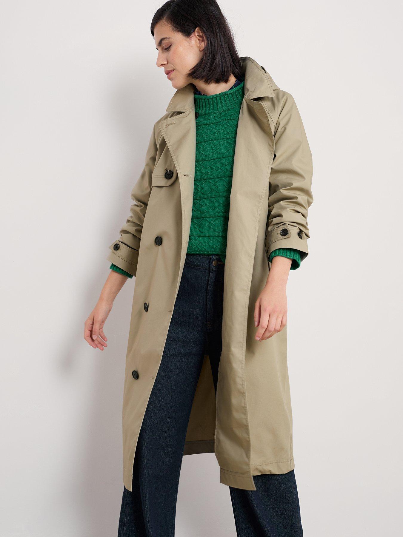 Seasalt Cornwall Double Breasted Trench Coat Beige Very - Main Image