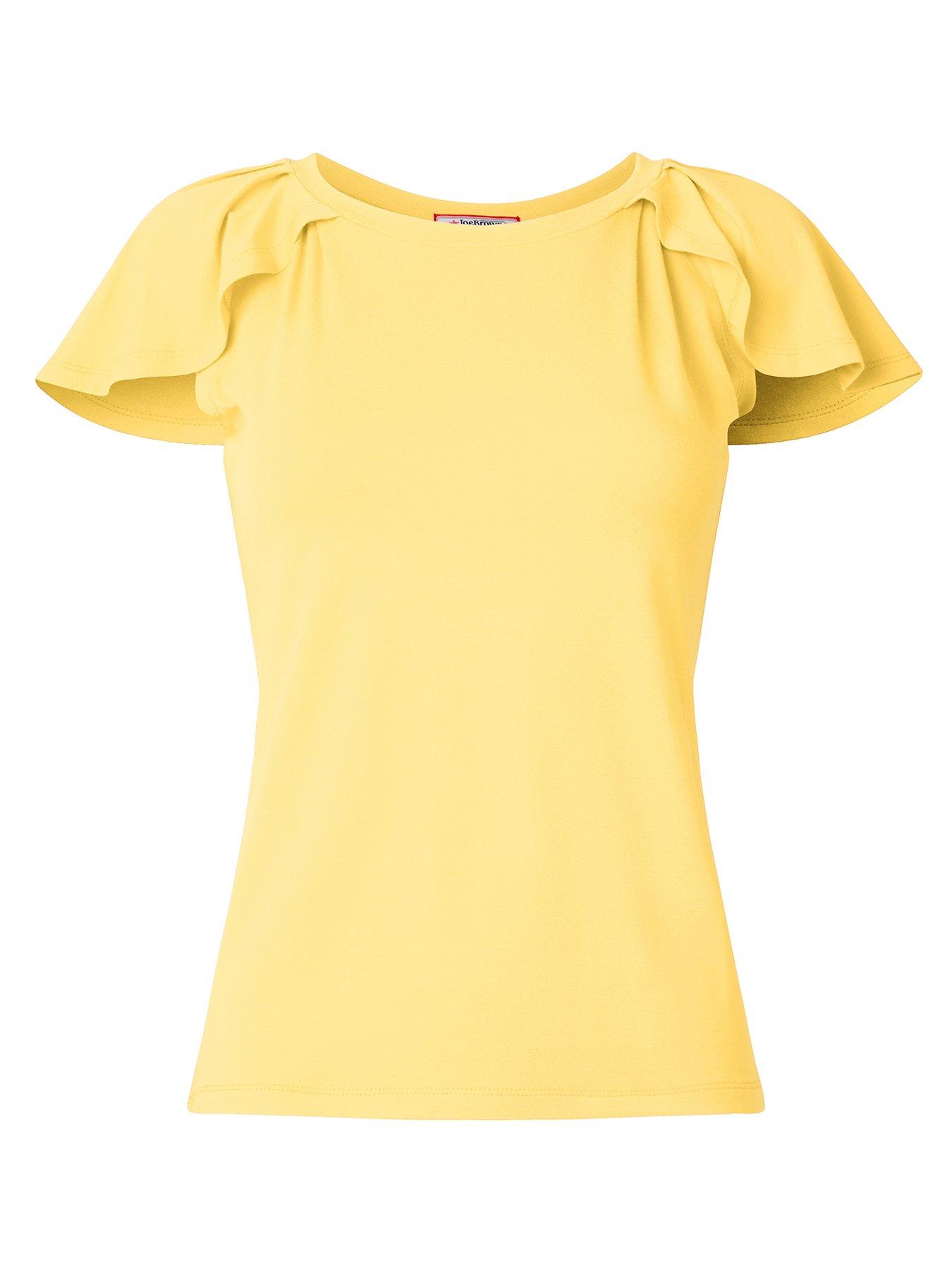 Image 5 of 5 of Joe Browns Freya Flutter Sleeve Jersey Top - Yellow