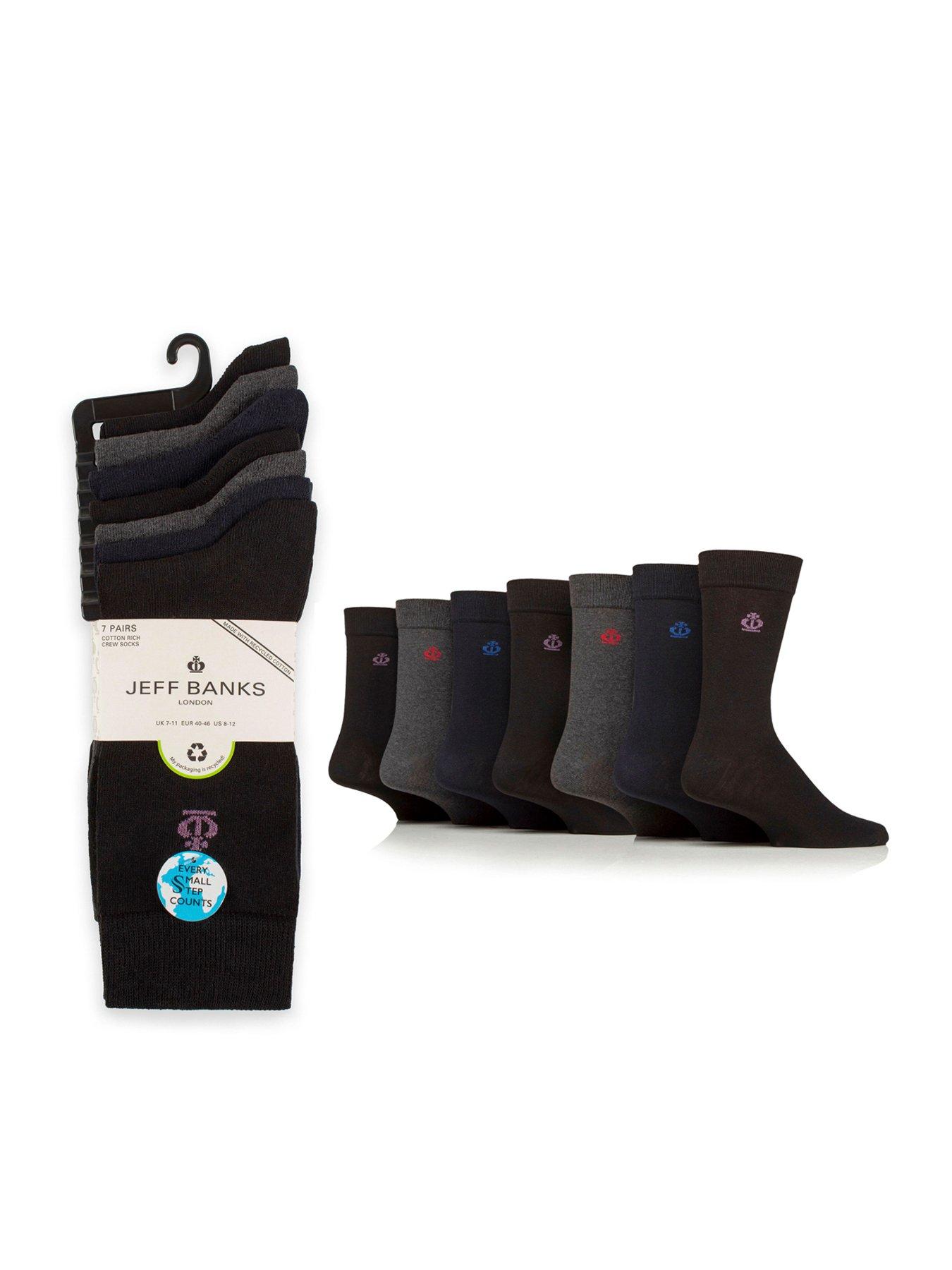 Jeff Banks 7 Pack Cotton Crew Socks | Very