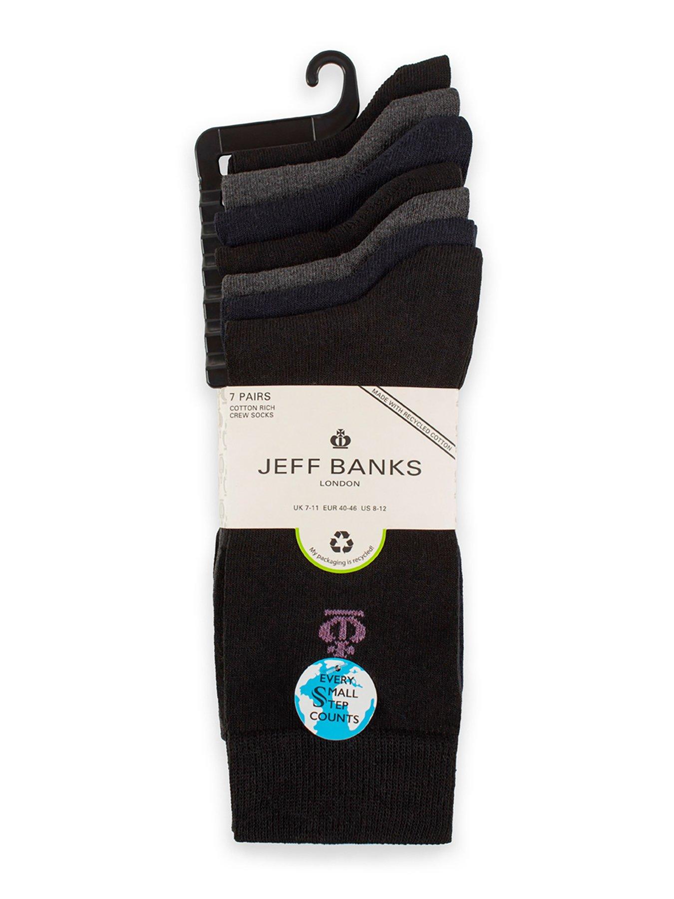 Jeff Banks 7 Pack Cotton Crew Socks | Very