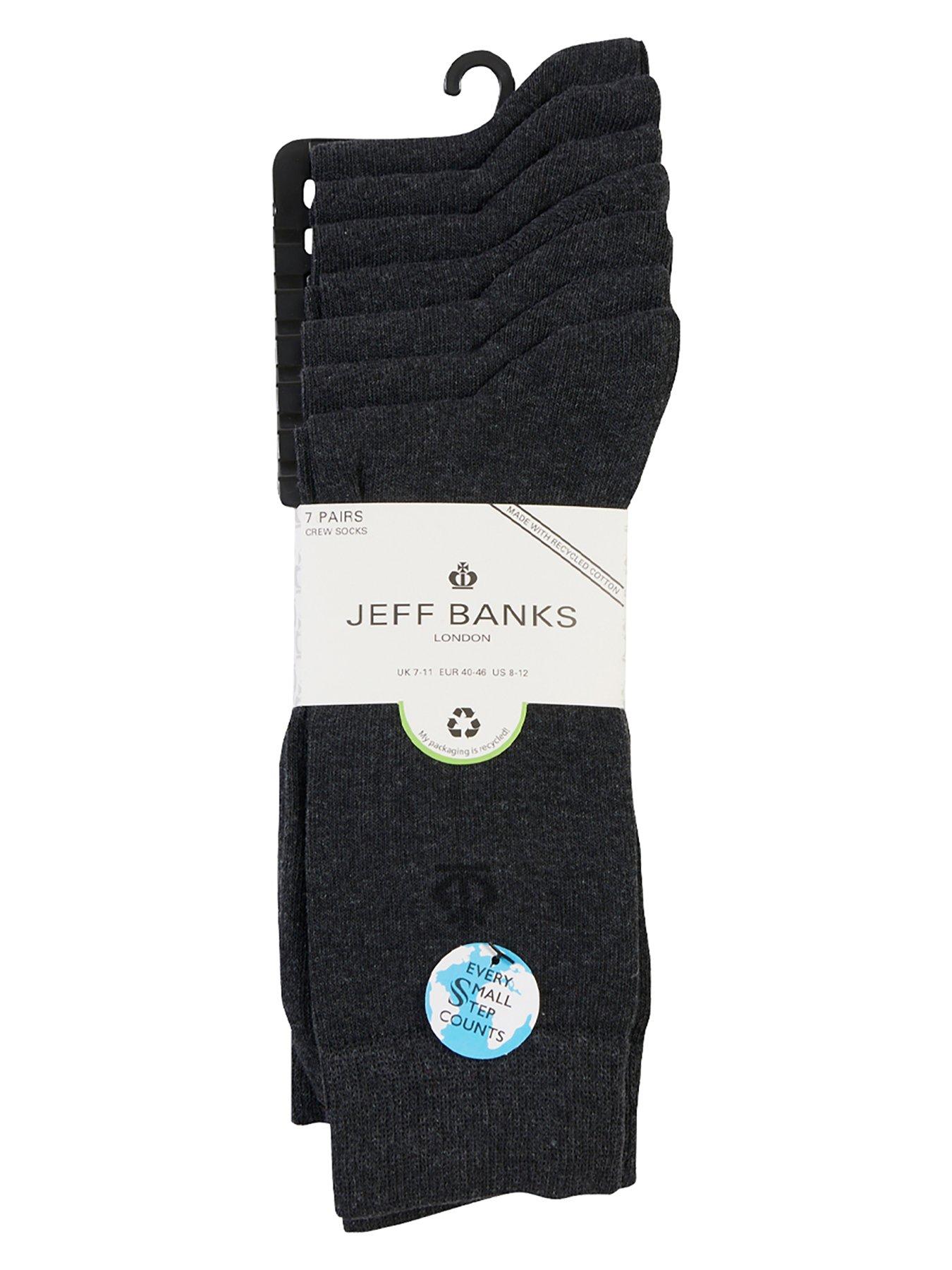 Jeff Banks 7 Pack Cotton Crew Socks | Very