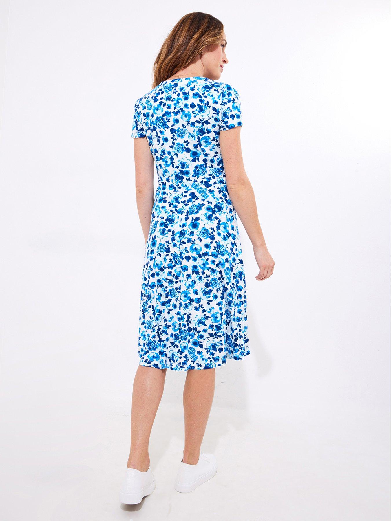 Image 2 of 6 of Joe Browns Delicate Floral Print Jersey Dress - Blue