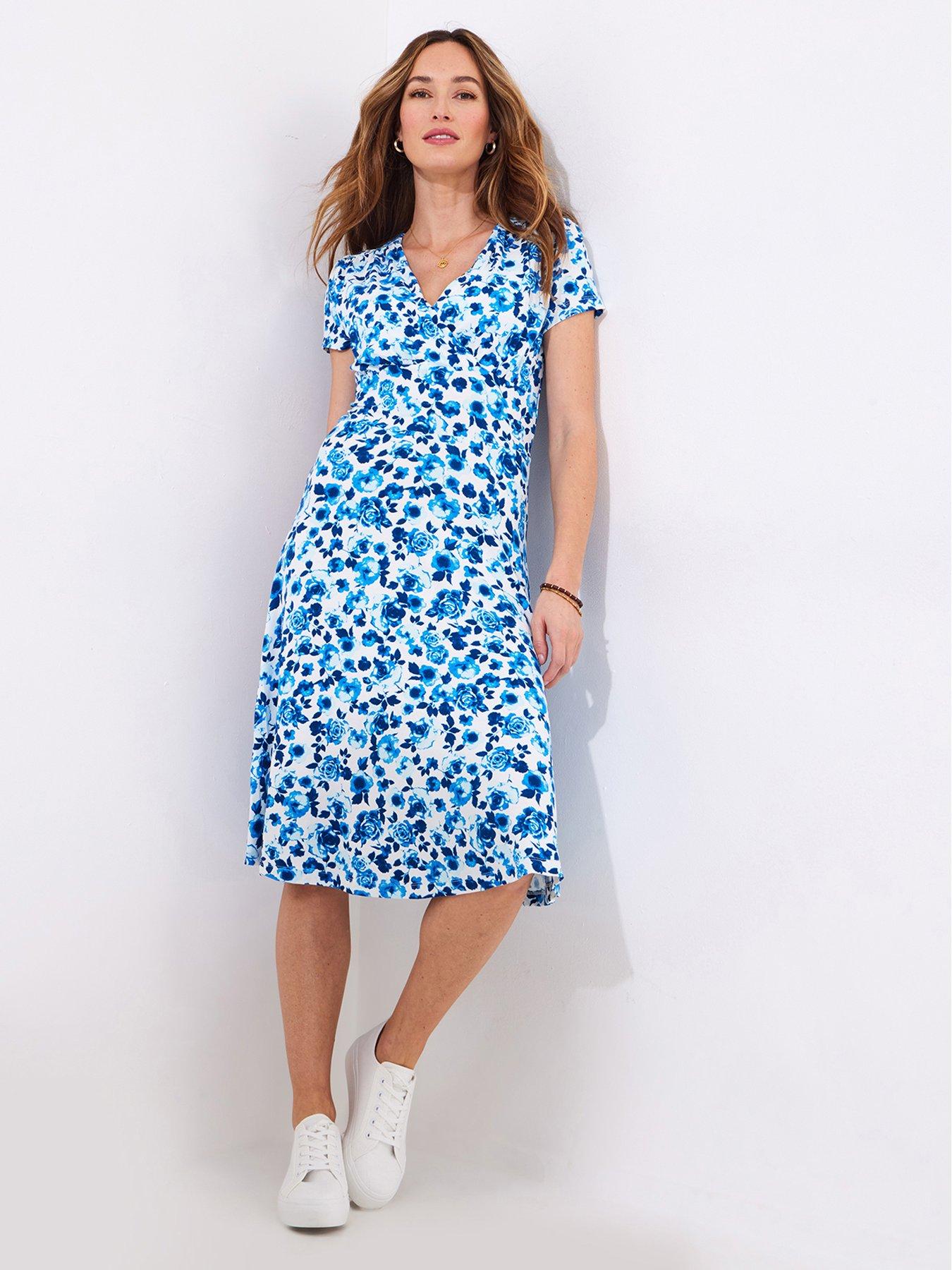 Image 3 of 6 of Joe Browns Delicate Floral Print Jersey Dress - Blue