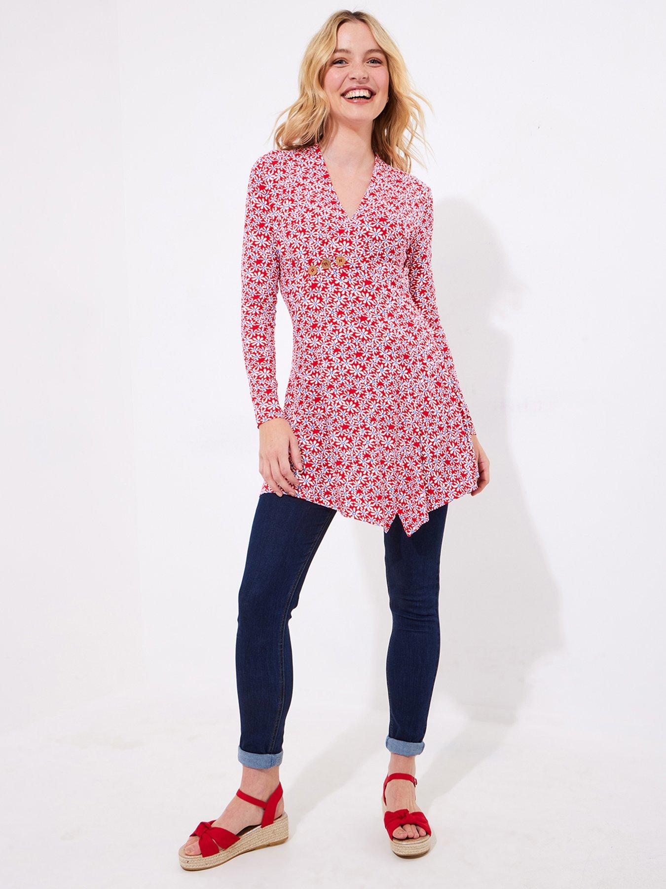undefined Katie Printed Jersey Tunic - Red