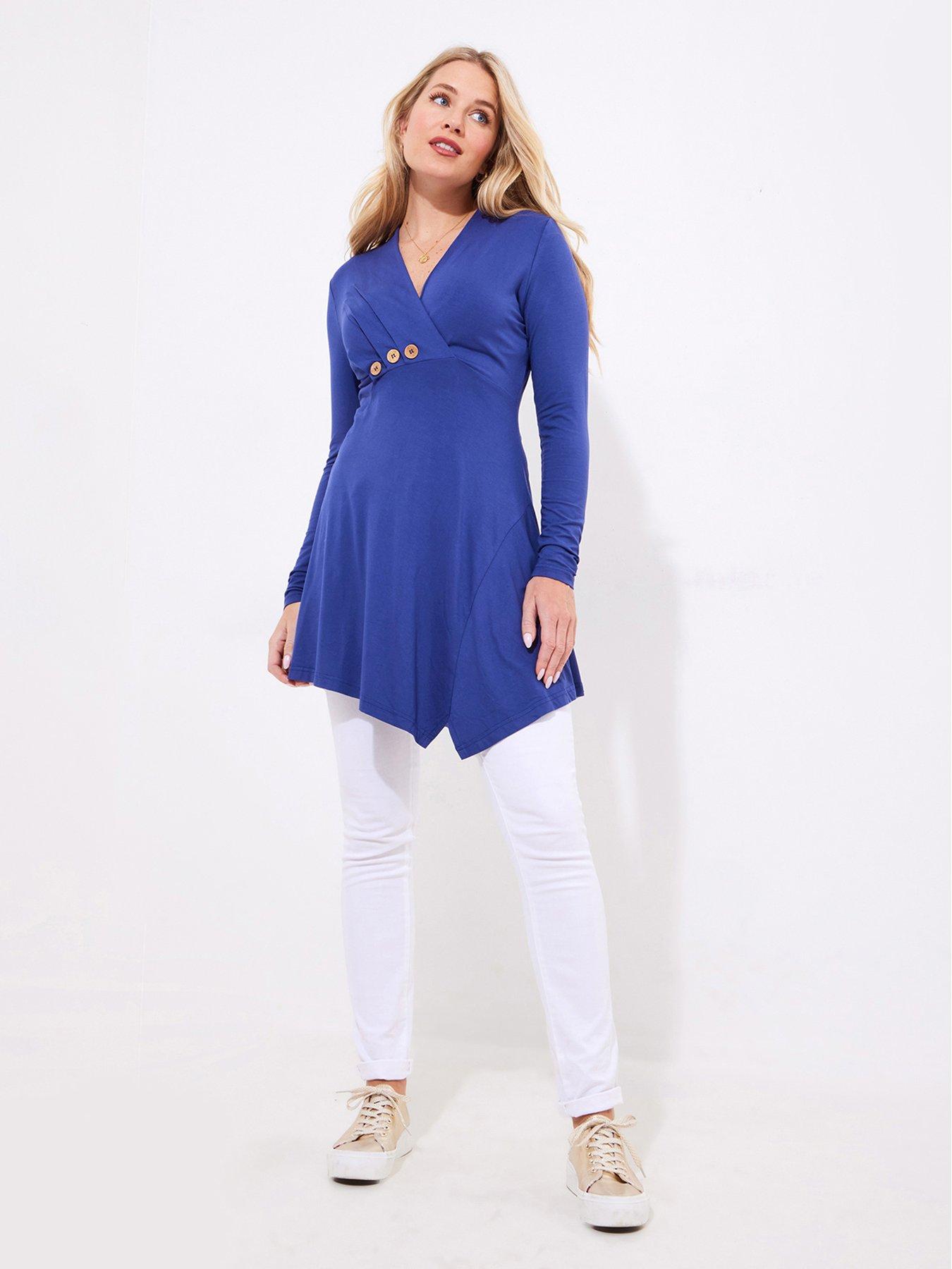 Image 3 of 5 of Joe Browns Button Detail Jersey Tunic Top - Blue