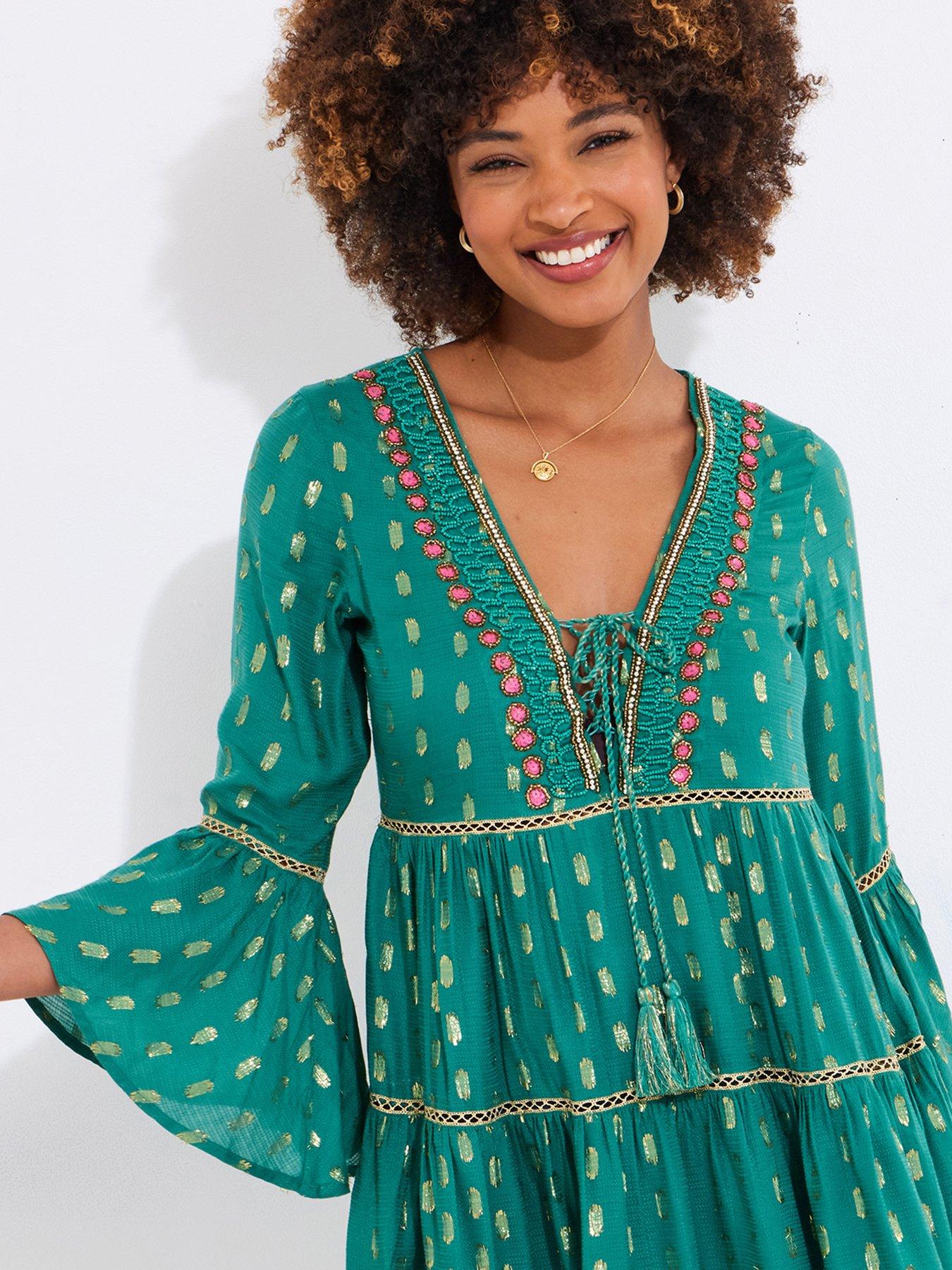 beaded festival dress Nasty Gal Women's Ombre Beaded Tassel Mini Dress