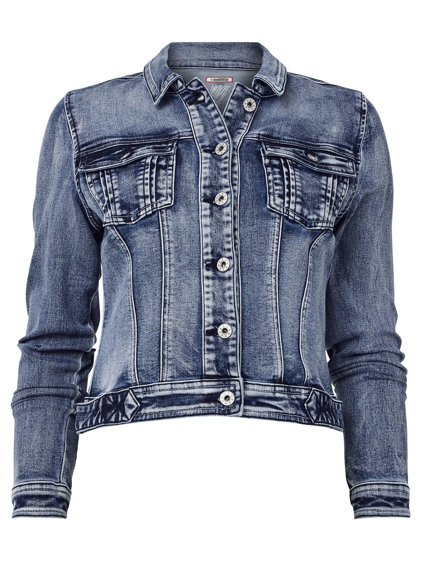 Image 6 of 6 of Joe Browns Embroidered Tree Of Life Stretch Denim Jacket - Blue