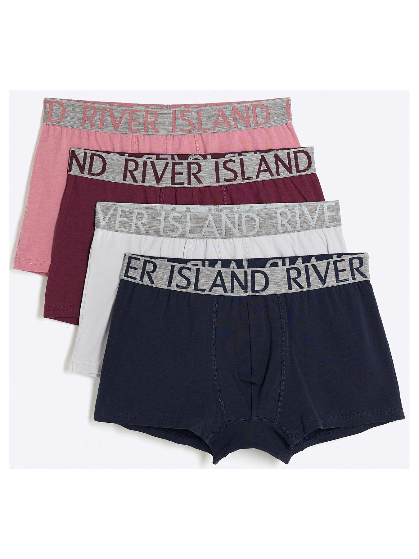 Image 1 of 3 of River Island Jacquard Trunks 4 Pack