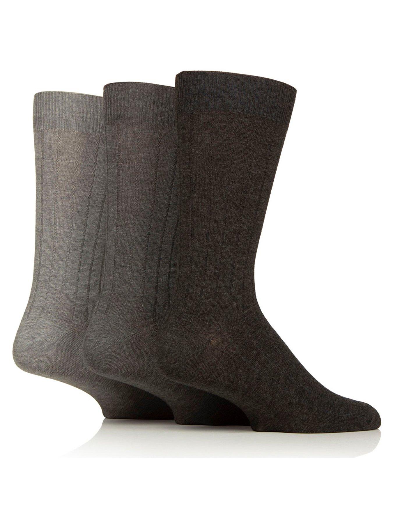 undefined Rib Bamboo 3 Pack Crew Socks - Multi