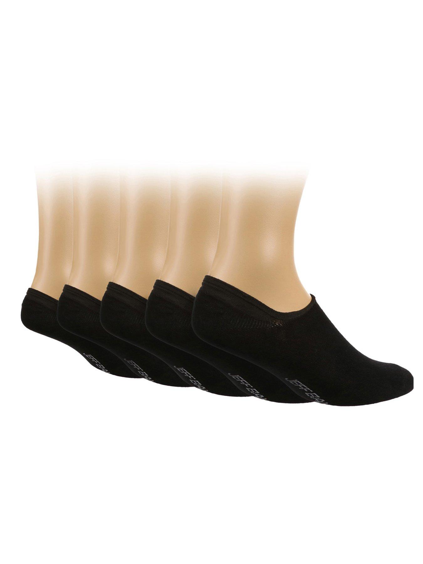 jeff-banks-5-pack-ped-trainer-socks-black
