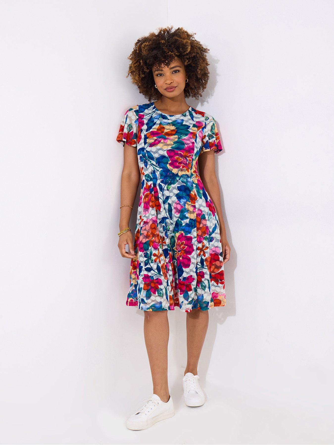 Joe Browns All The Brights Stretch Lace Dress - Blue
