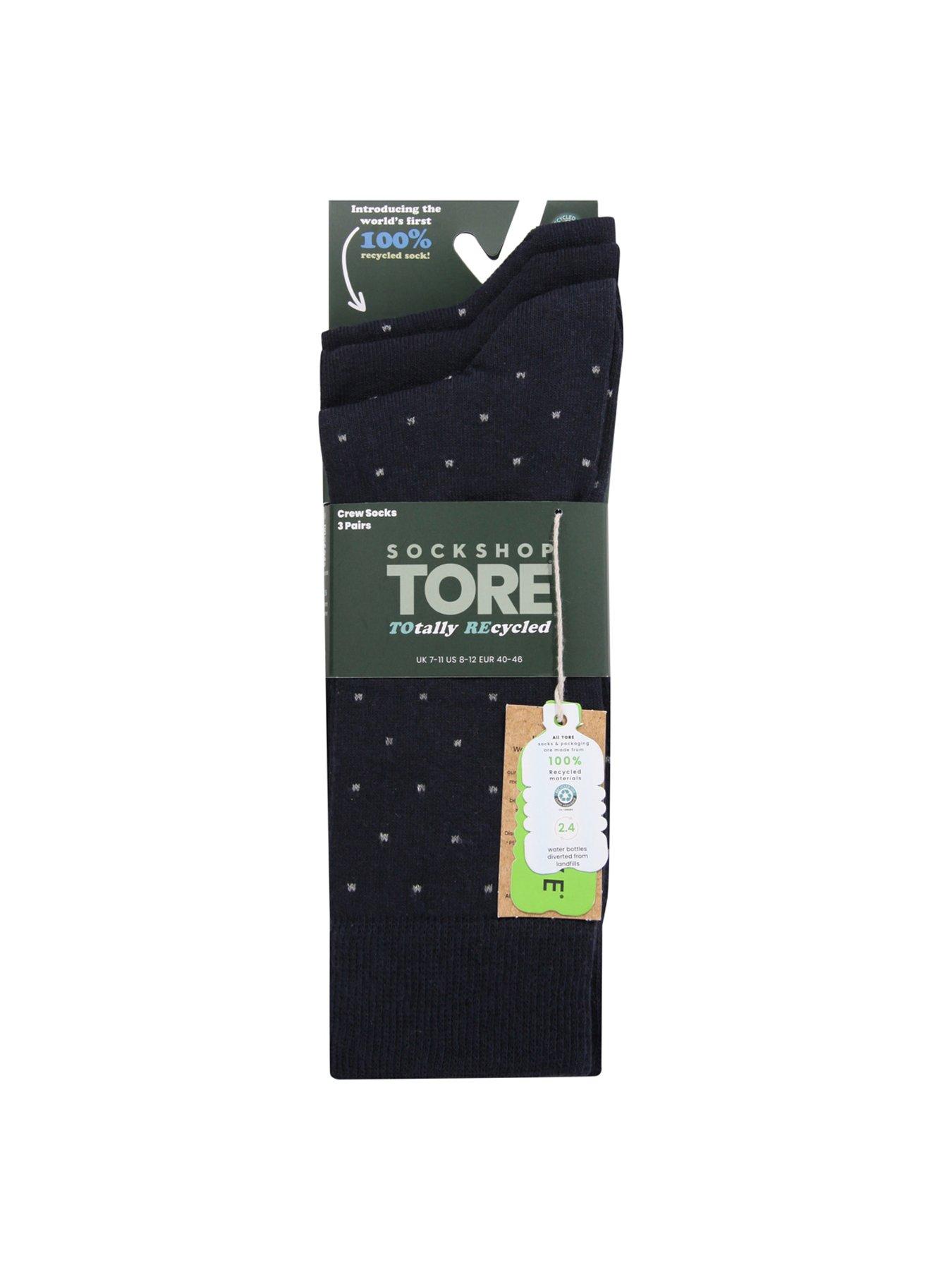 Image 2 of 2 of Sockshop TORE Jacquard Crew Socks 3 Pack - Navy