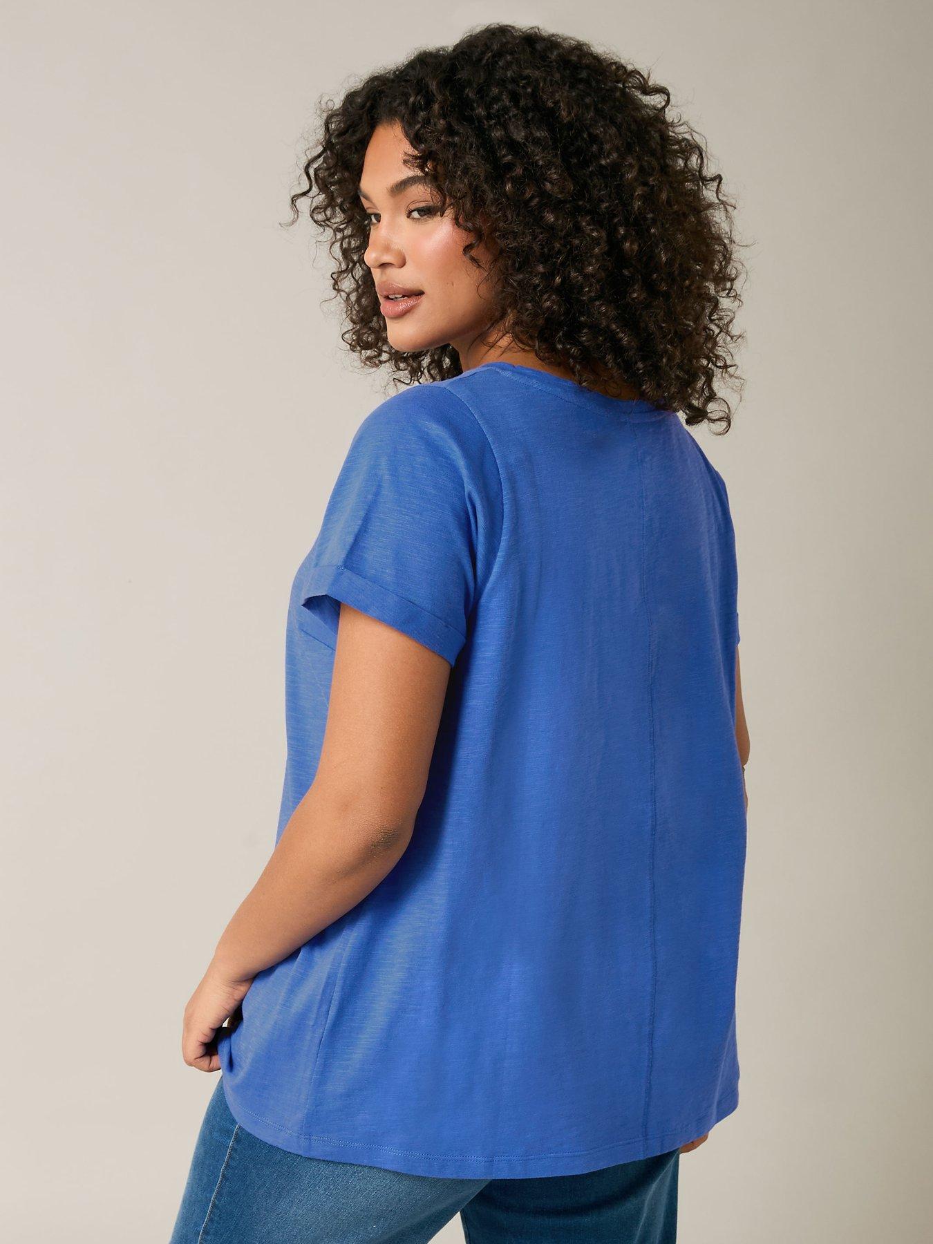 Image 2 of 4 of Evans Jersey Slub T-Shirt - Blue