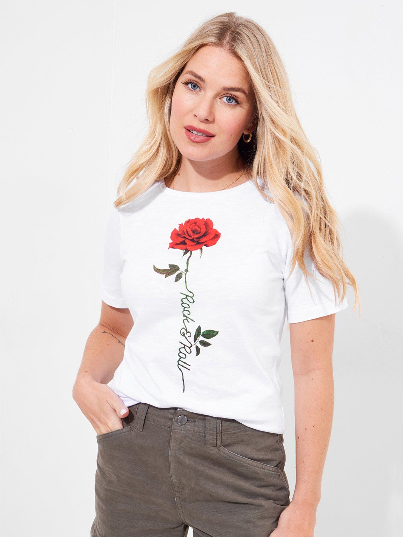 undefined Rocker Rose Graphic Tee - White