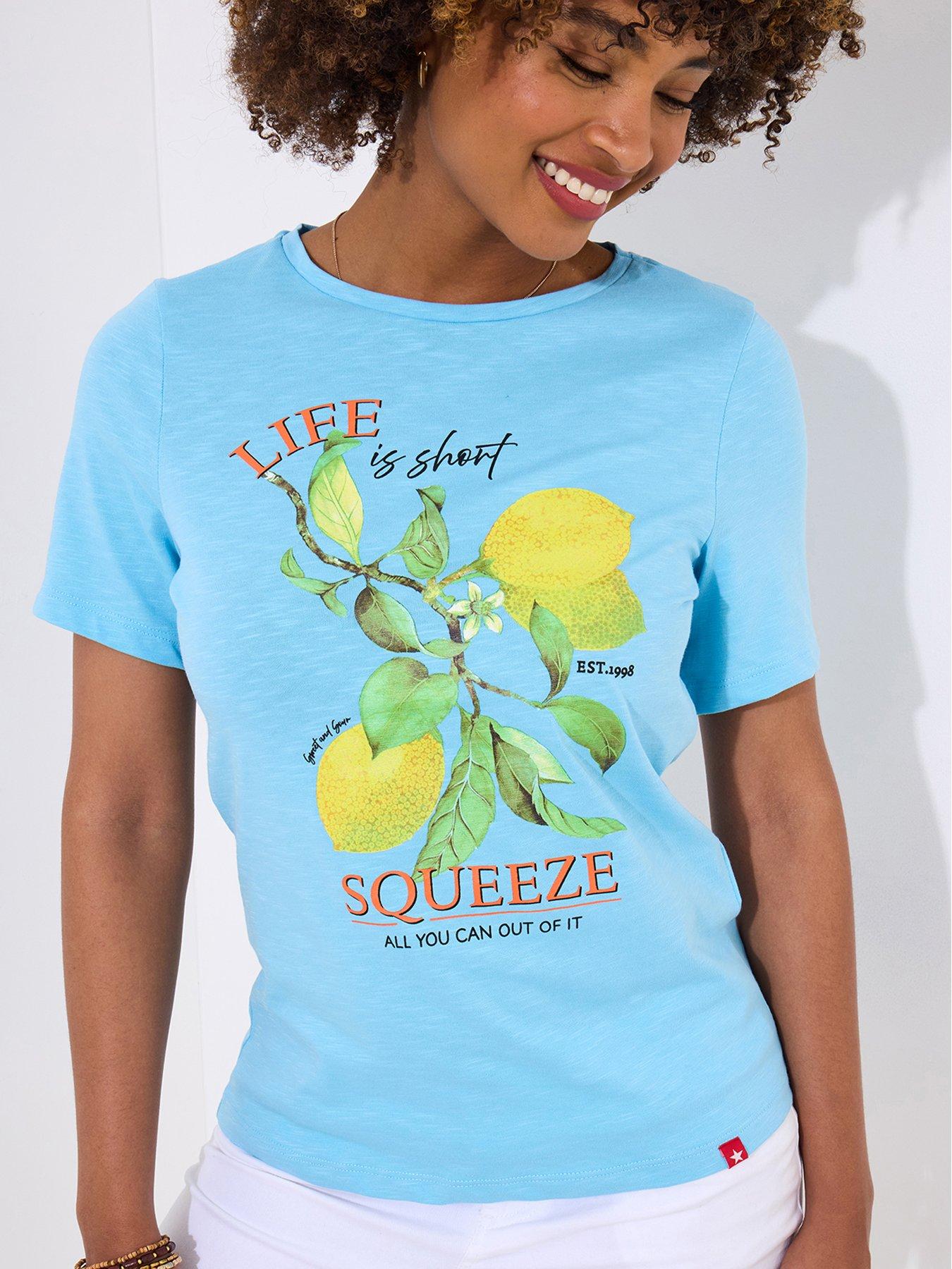 undefined When Life Gives You Lemons Graphic Tee - Blue