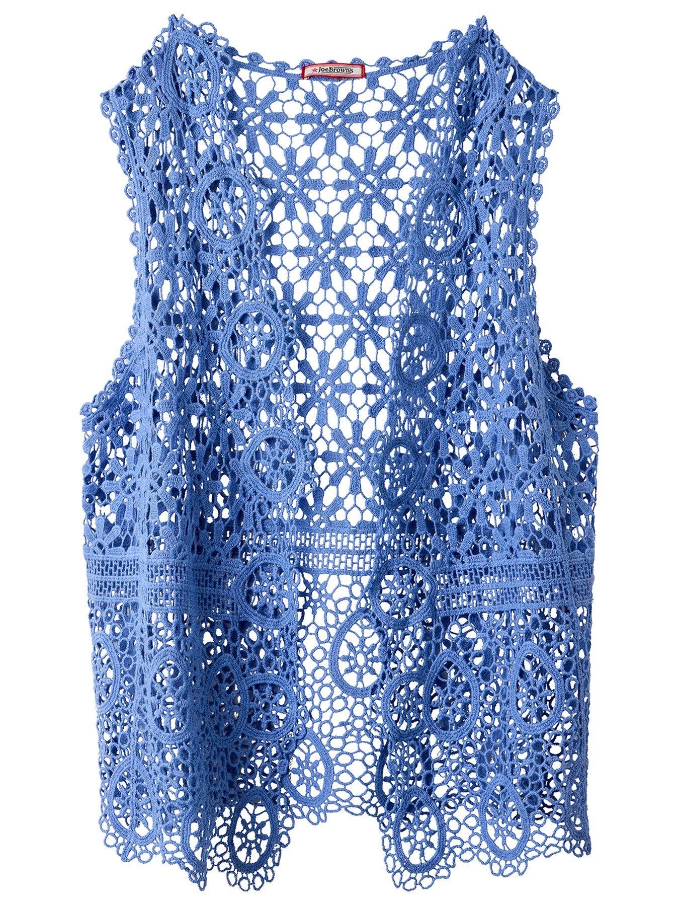 Image 5 of 6 of Joe Browns Summer Blues Crochet Waistcoat - Blue
