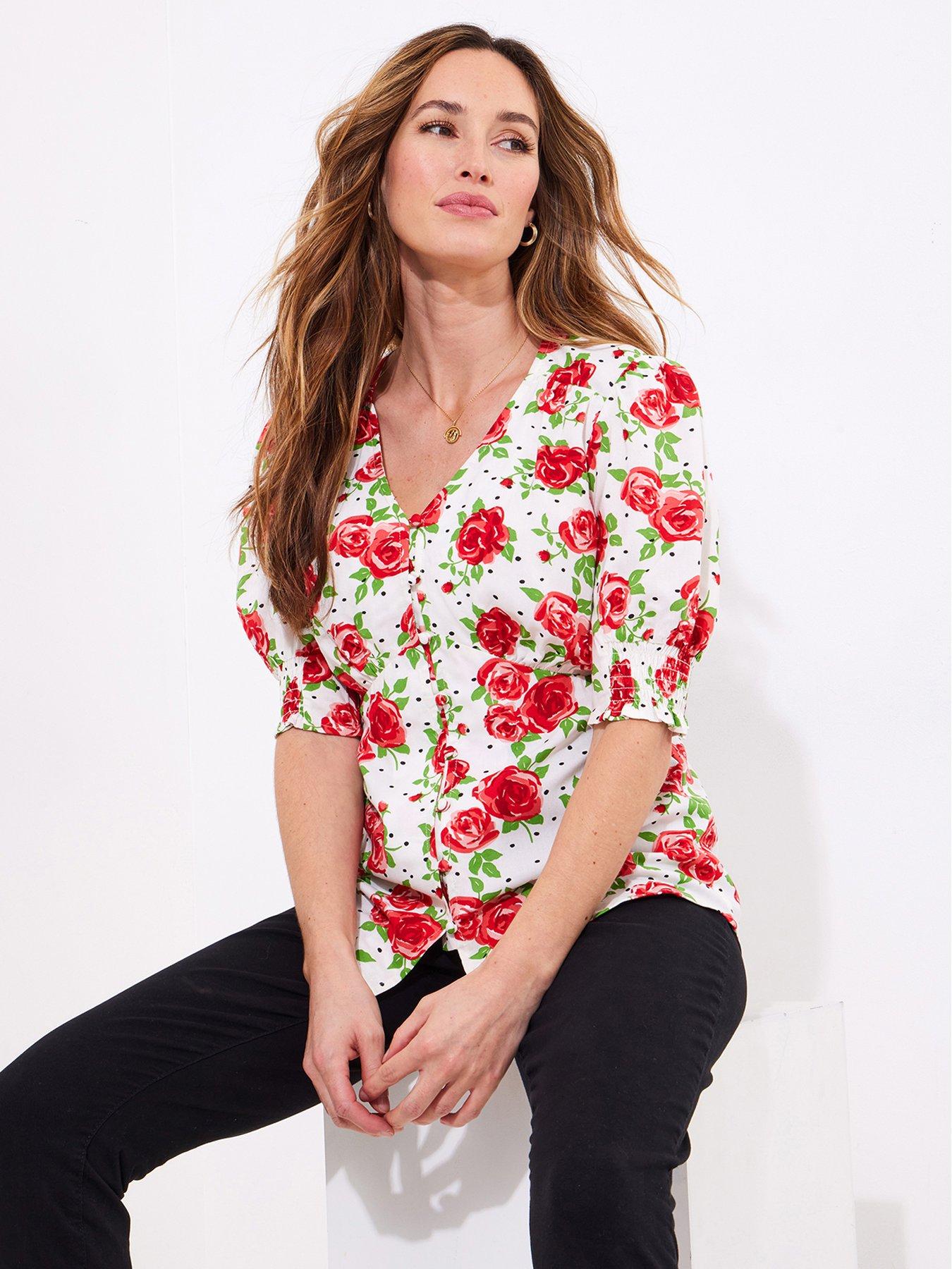 undefined Rebecca Roses Vintage Blouse - Red