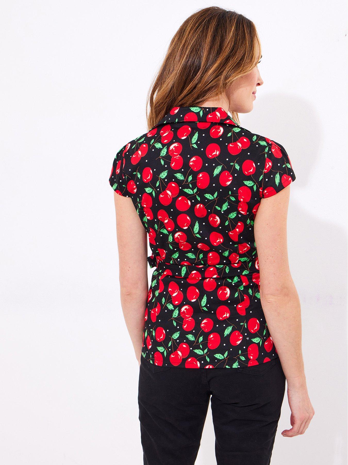 Image 4 of 5 of Joe Browns Cherie Vintage Style Stretch Cotton Top - Red