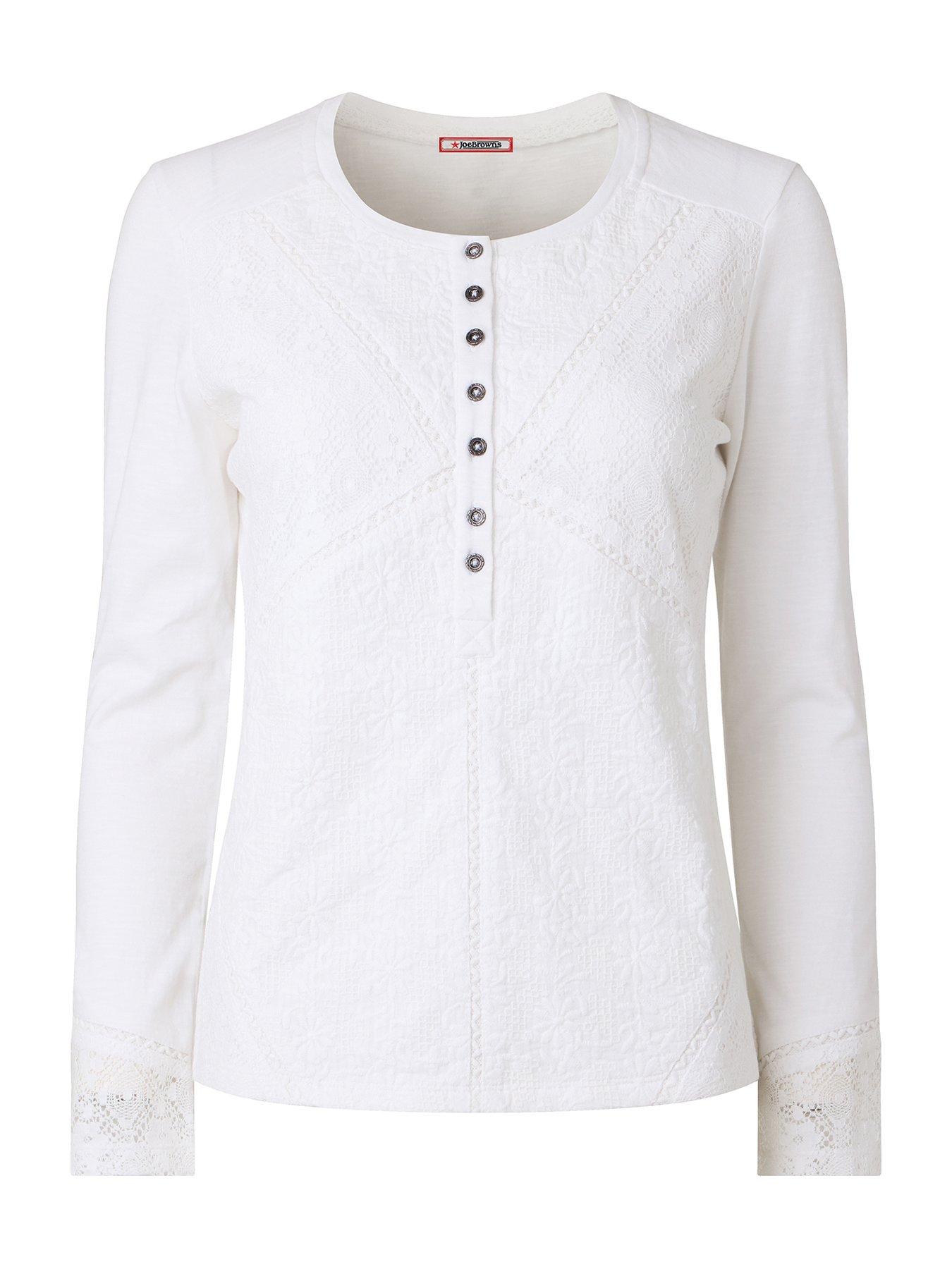 Image 5 of 5 of Joe Browns Lyla Cut-about Lace Jersey Top - White