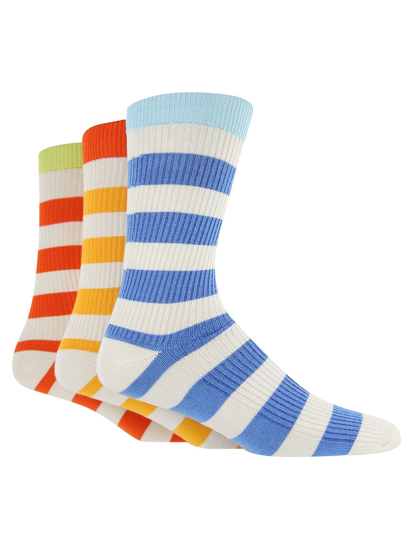 undefined 3 Pack Bamboo Stripe Crew Socks - Multi