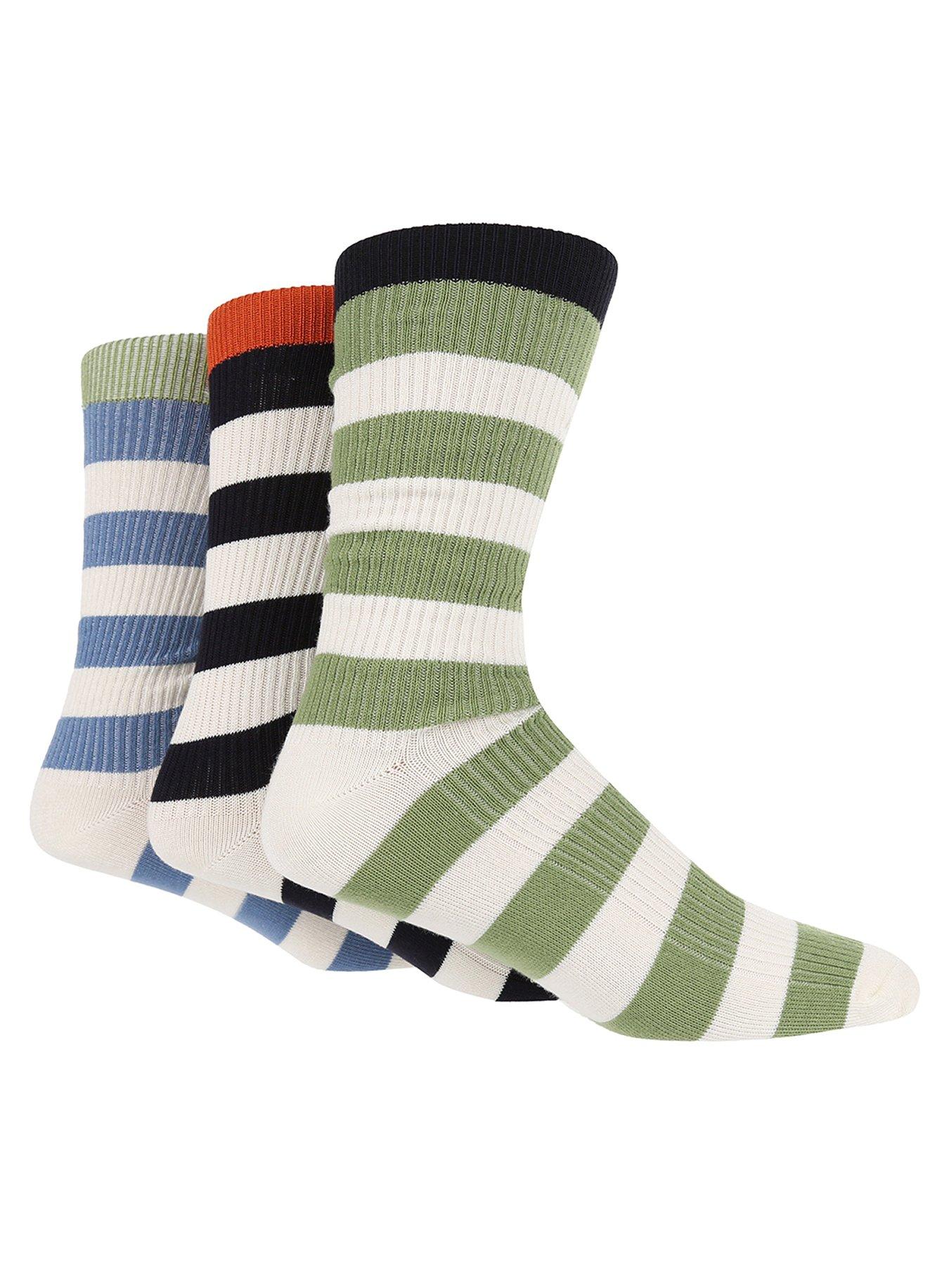 undefined 3 Pack Bamboo Stripe Crew Socks - Multi