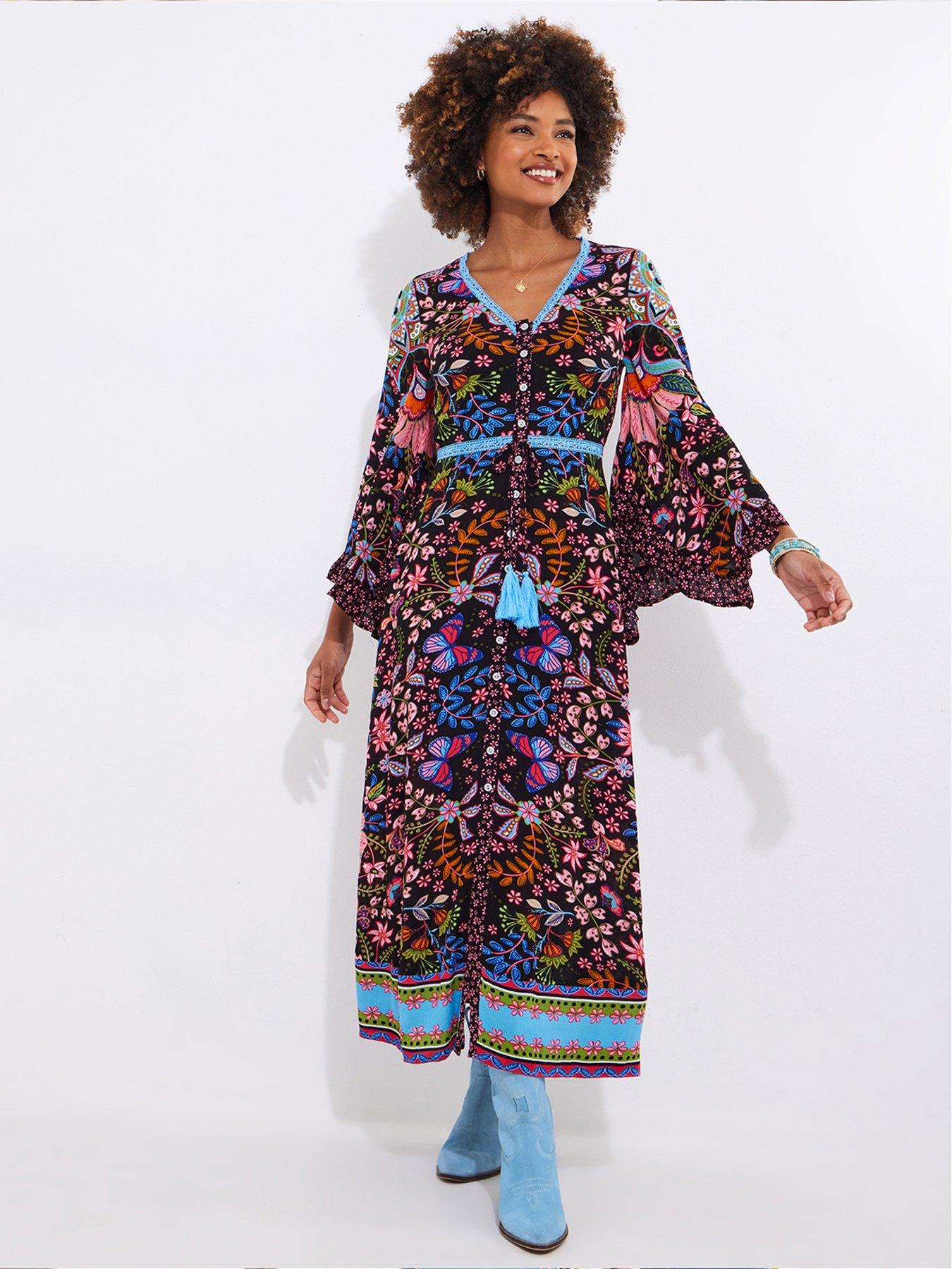Joe Browns Butterfly Dreamer Boho Maxi Dress - Black