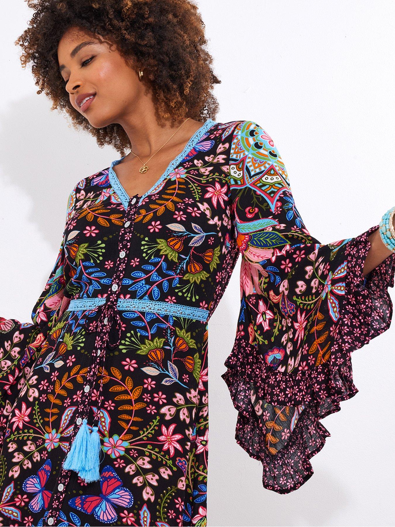 Joe Browns Butterfly Dreamer Boho Maxi Dress - Black | Very