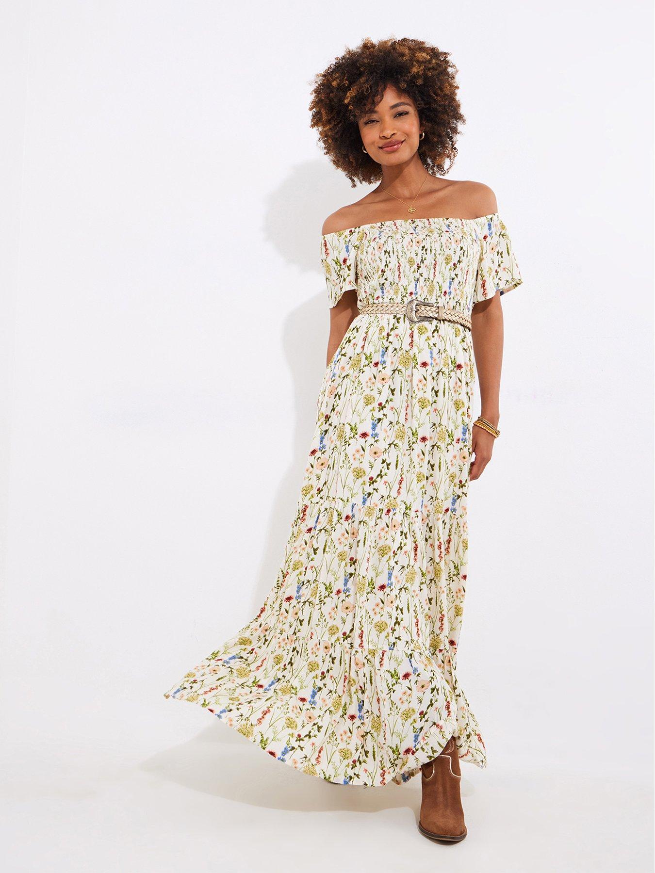 undefined Romantic Meadows Crinkle Maxi Dress - Cream