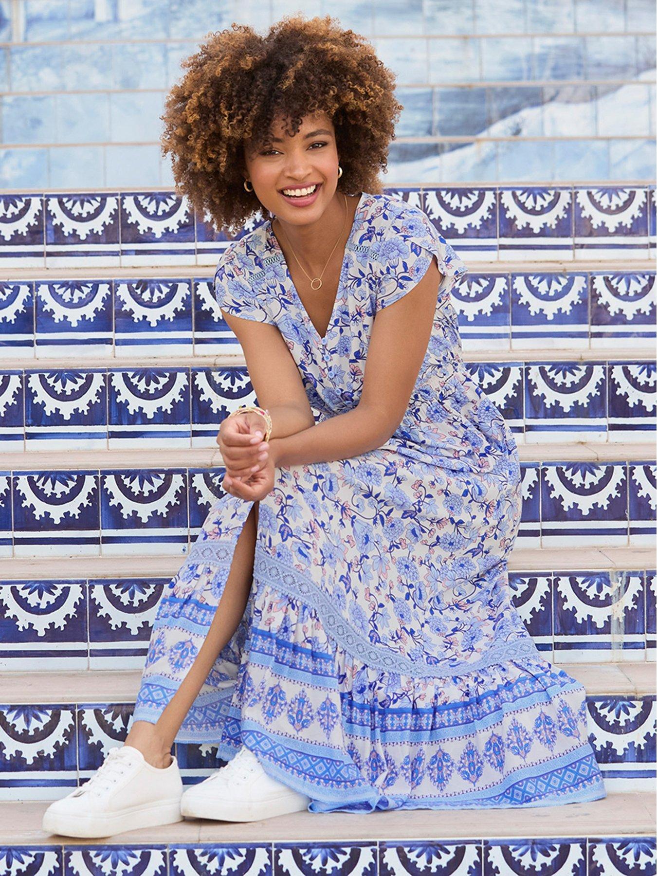 Image 5 of 6 of Joe Browns Lauren Floral Print Maxi Dress - Blue