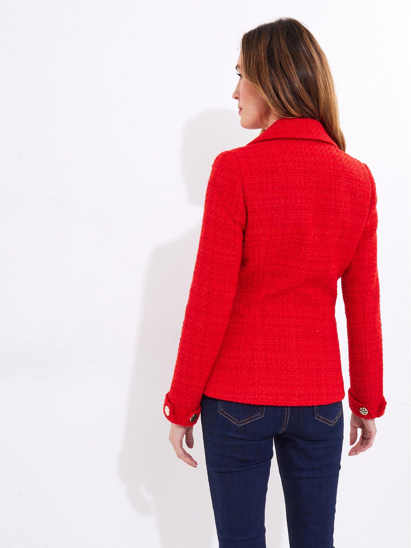 Image 2 of 6 of Joe Browns Elle Statement Tweed Jacket - Red
