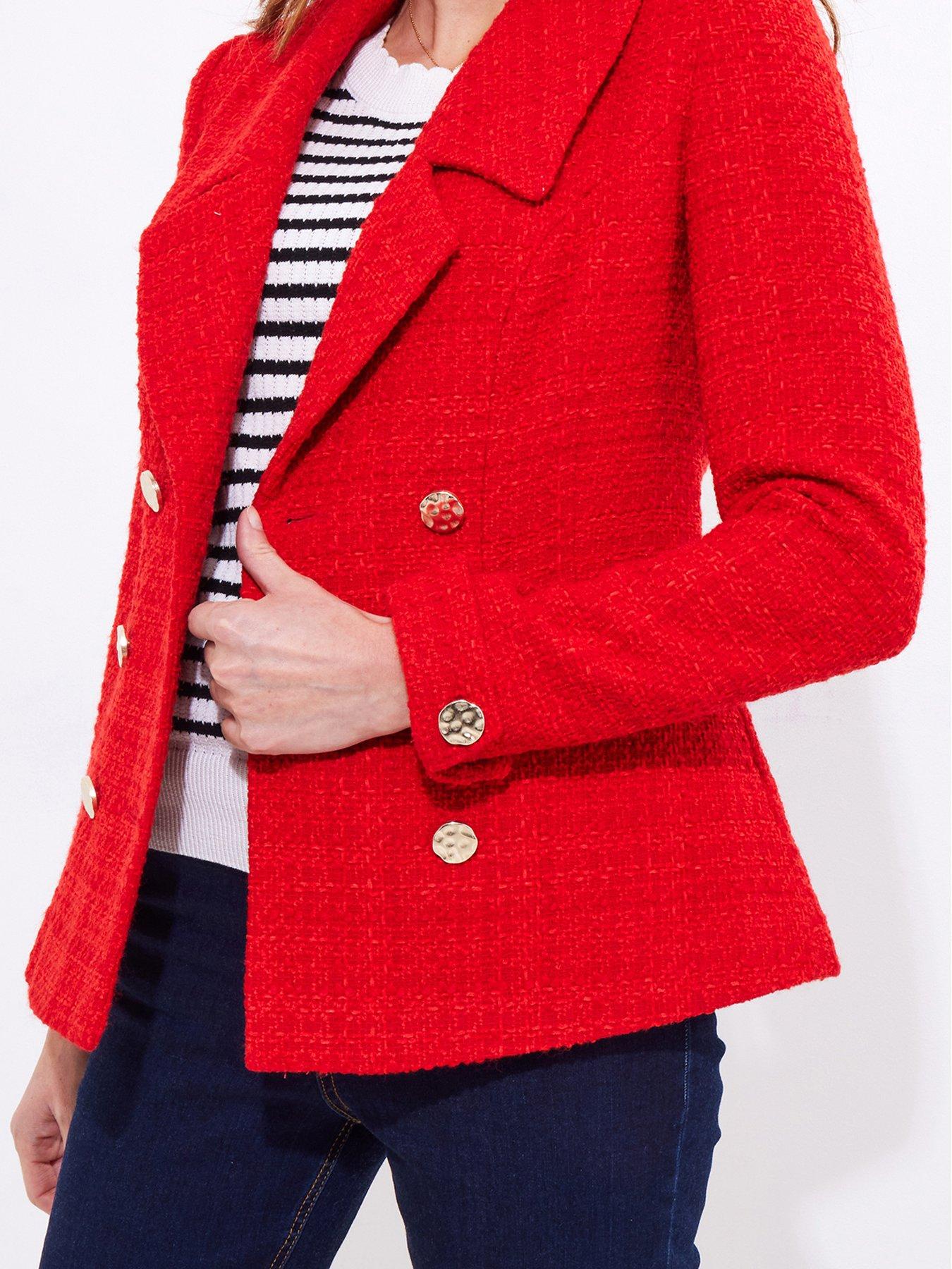 Image 5 of 6 of Joe Browns Elle Statement Tweed Jacket - Red
