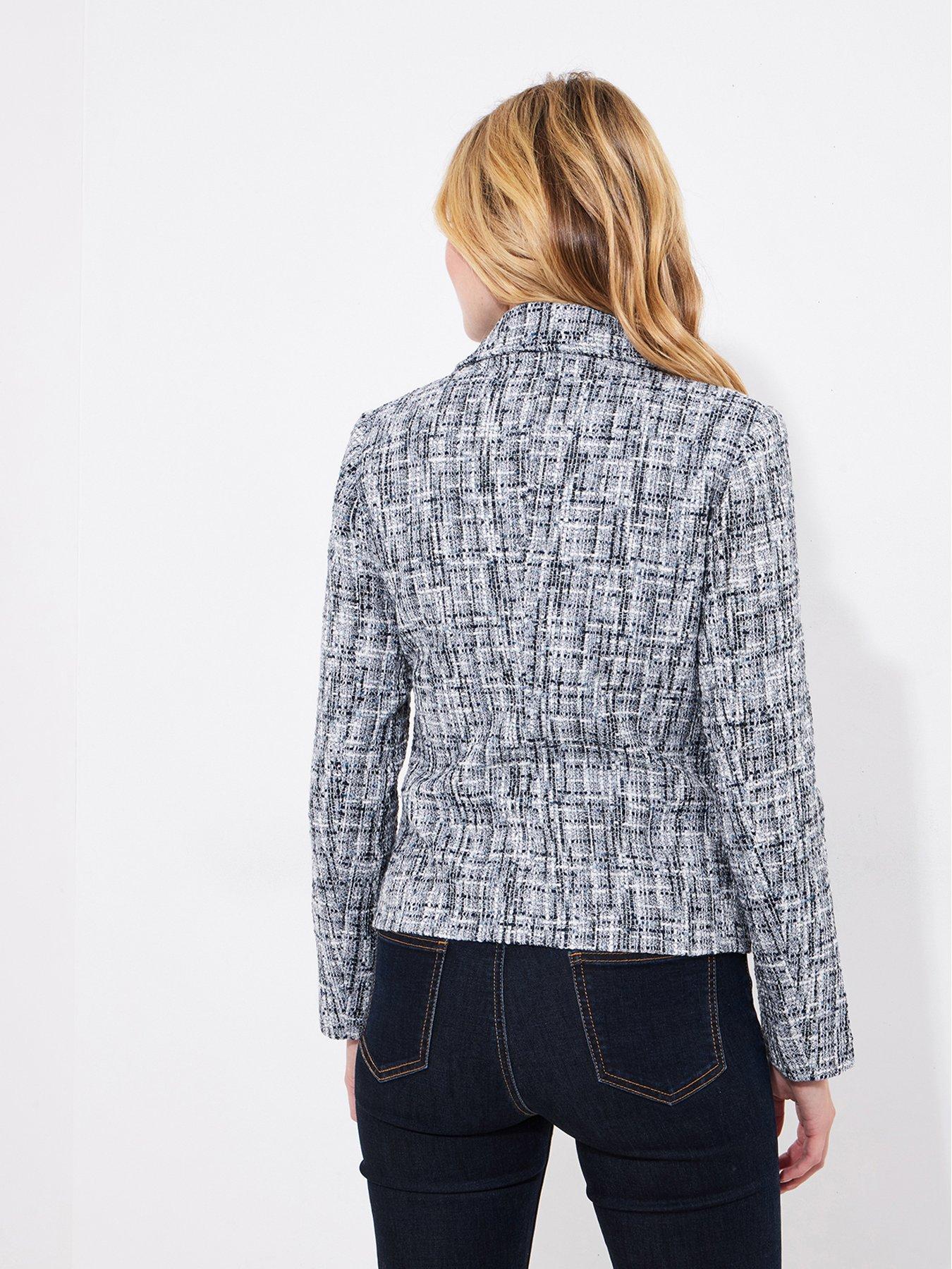 Image 2 of 6 of Joe Browns Lara Tweed Biker Jacket - Blue
